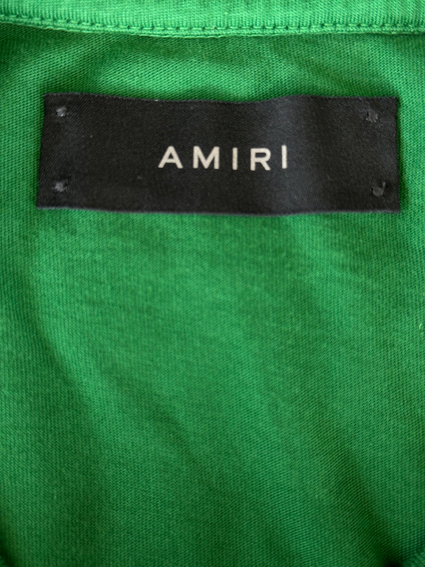 Amiri Green & White MA Core Logo T-Shirt
