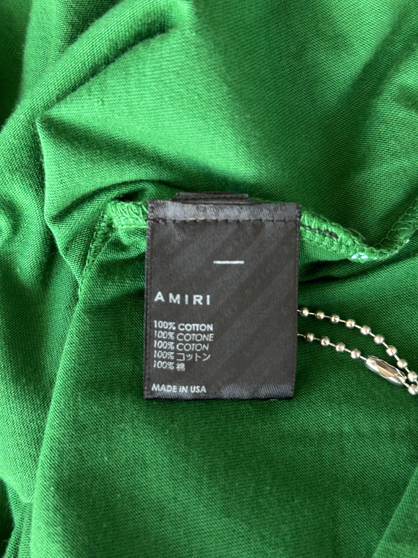 Amiri Green & White MA Core Logo T-Shirt