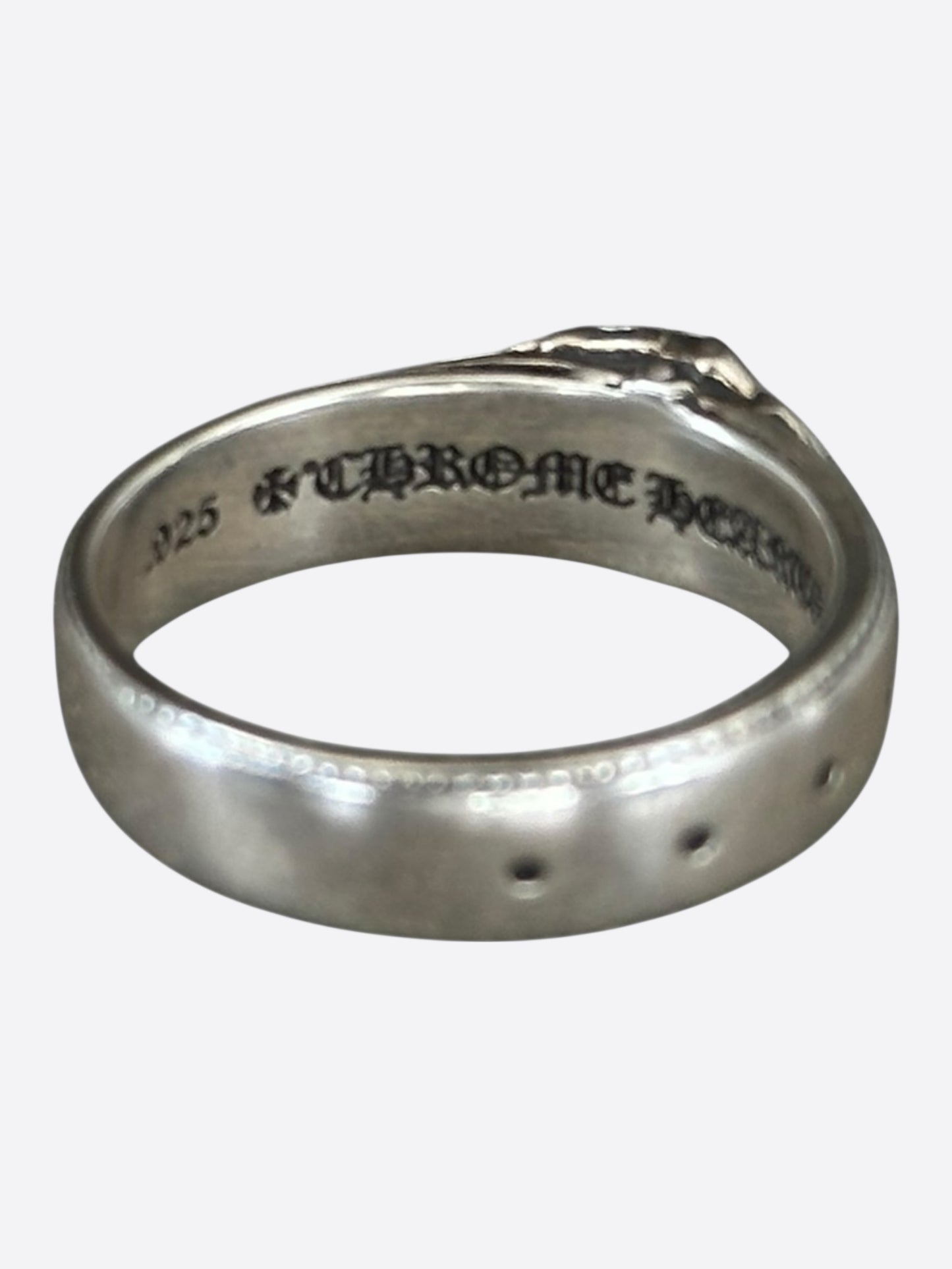 Chrome Hearts Silver Belted CH Logo Ring