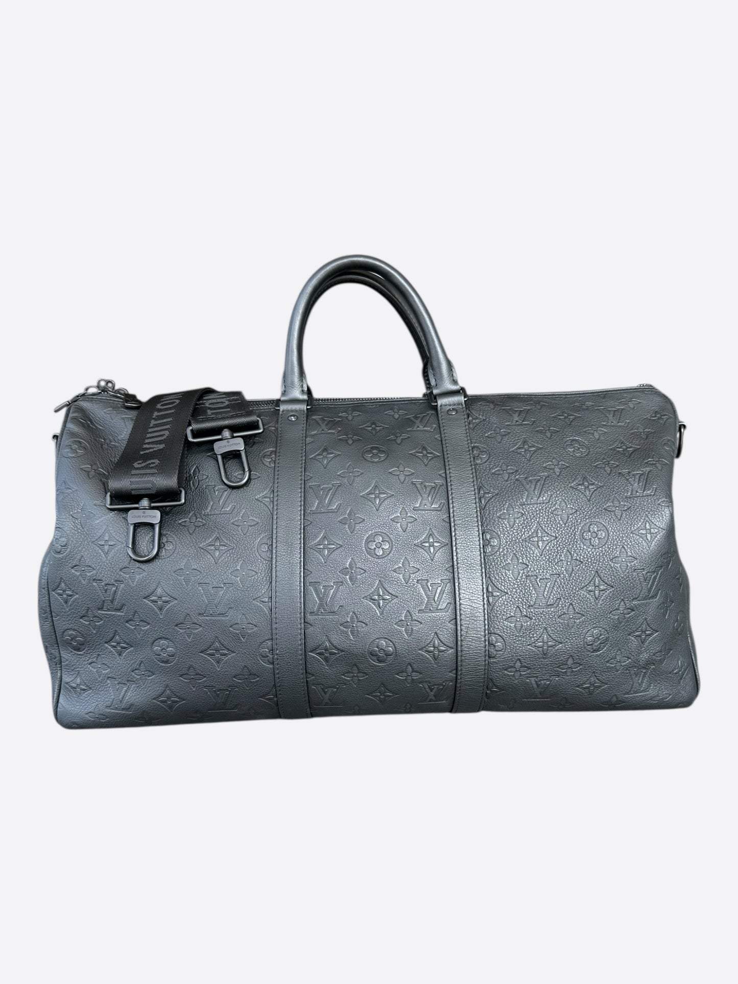Louis Vuitton Black Monogram Shadow Keepall 50