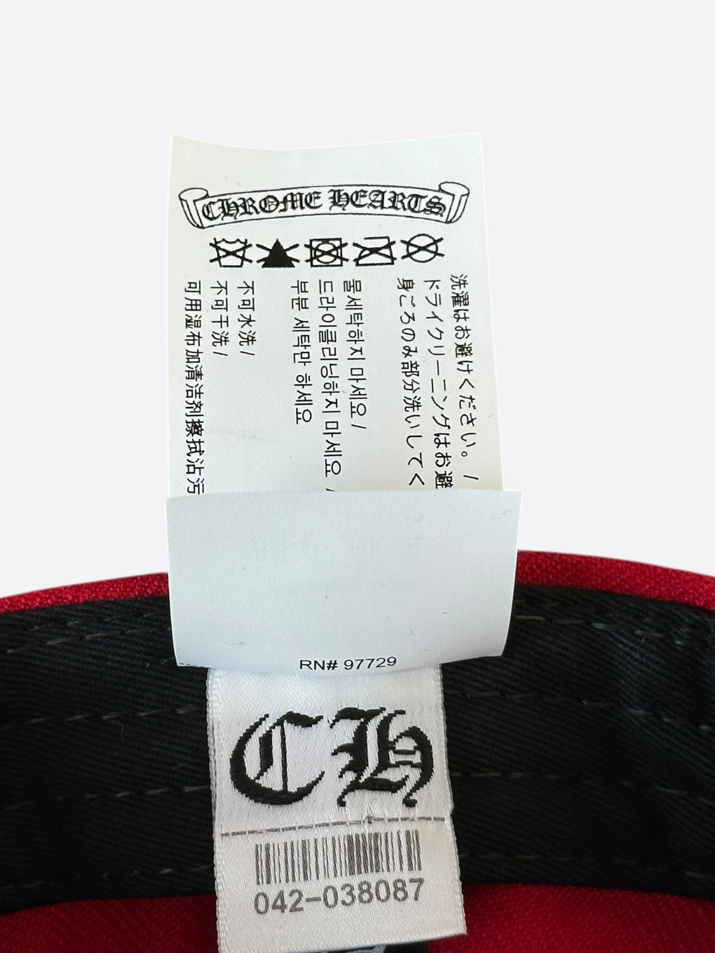 Chrome Hearts Red & White CH Logo Hat