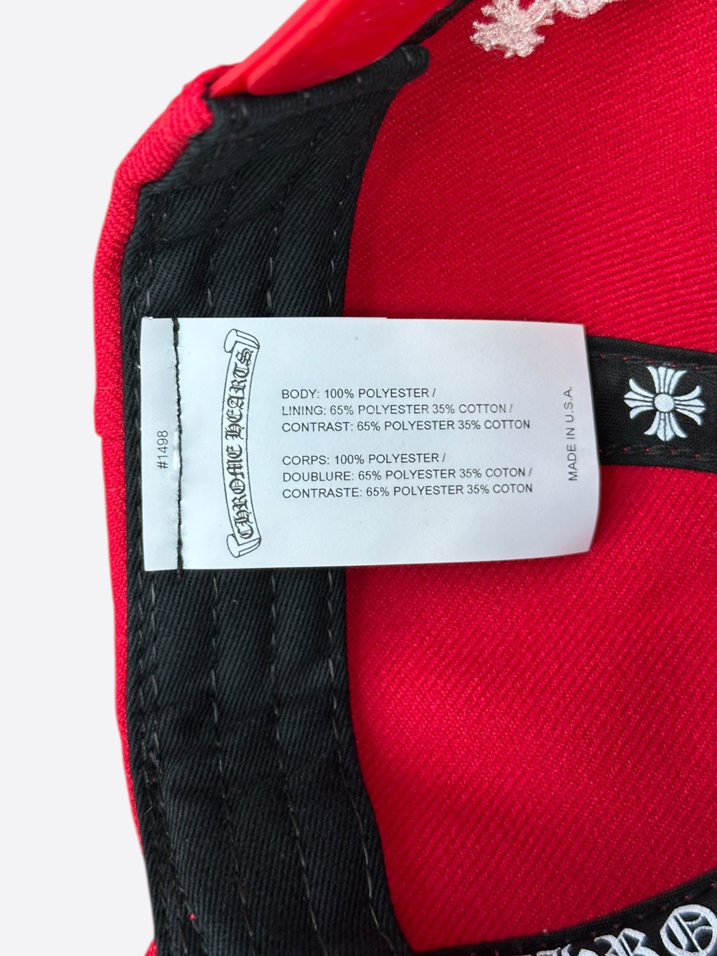 Chrome Hearts Red & White CH Logo Hat