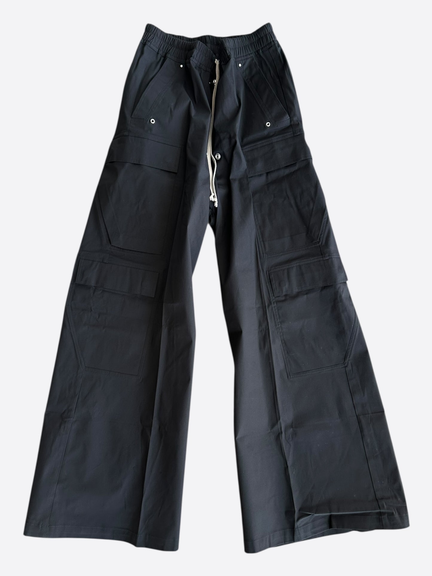 Rick Owens Black Poplin Cargobelas Pants