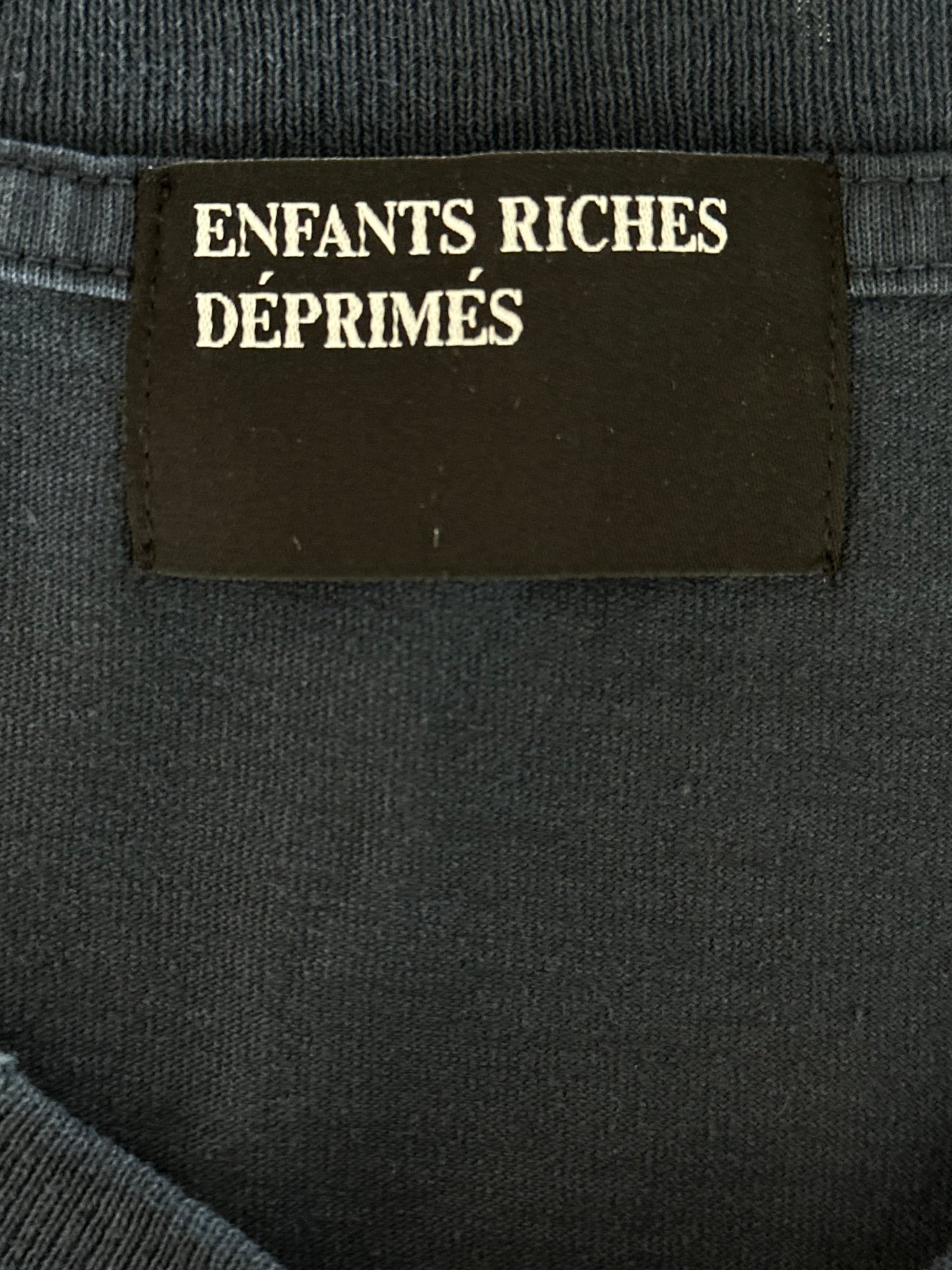 Enfants Riches Deprimes Faded Navy & White Classic Logo Longsleeve T-Shirt