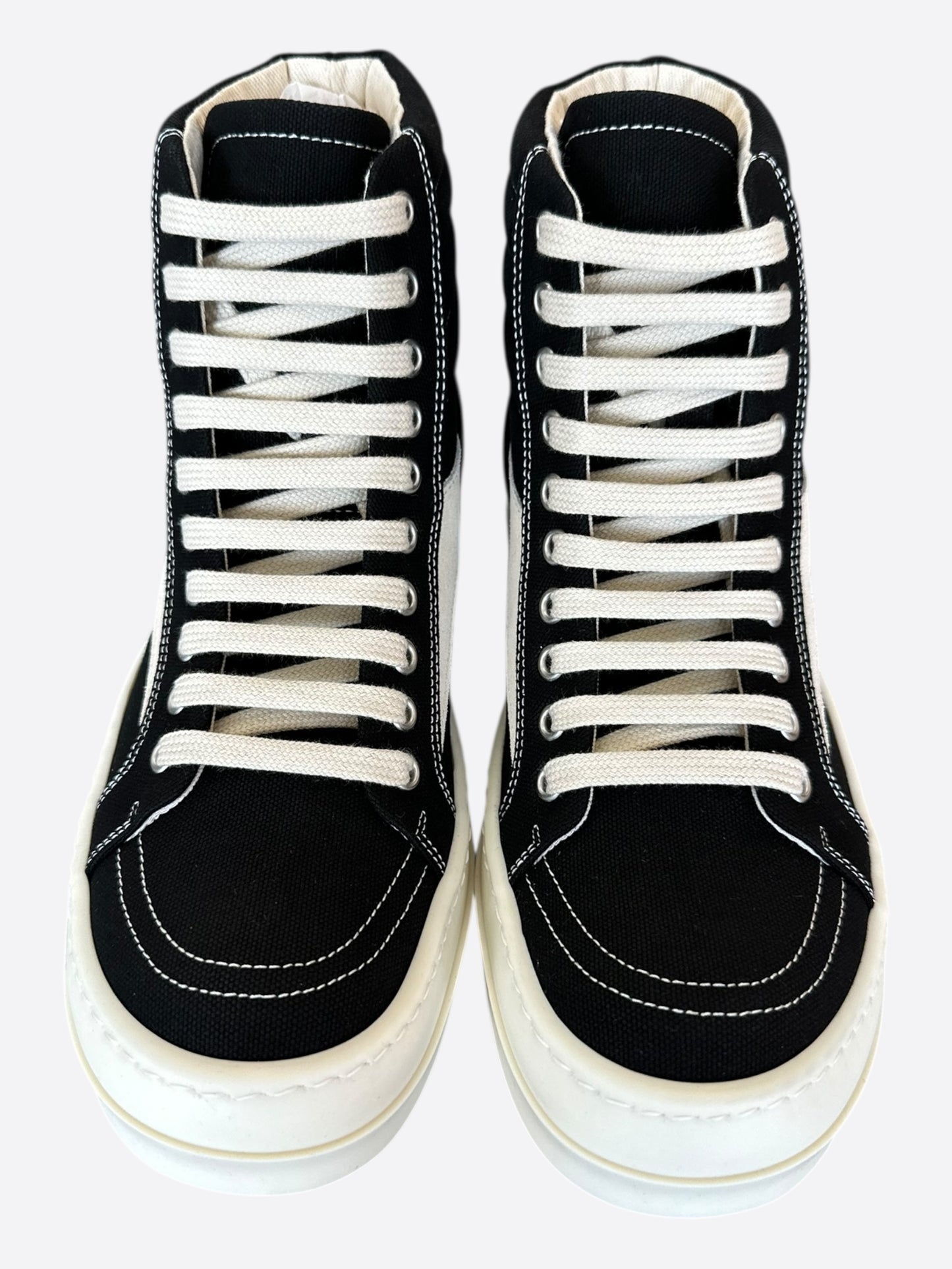 Rick Owens Black & White Vintage Women's High Top Sneakers