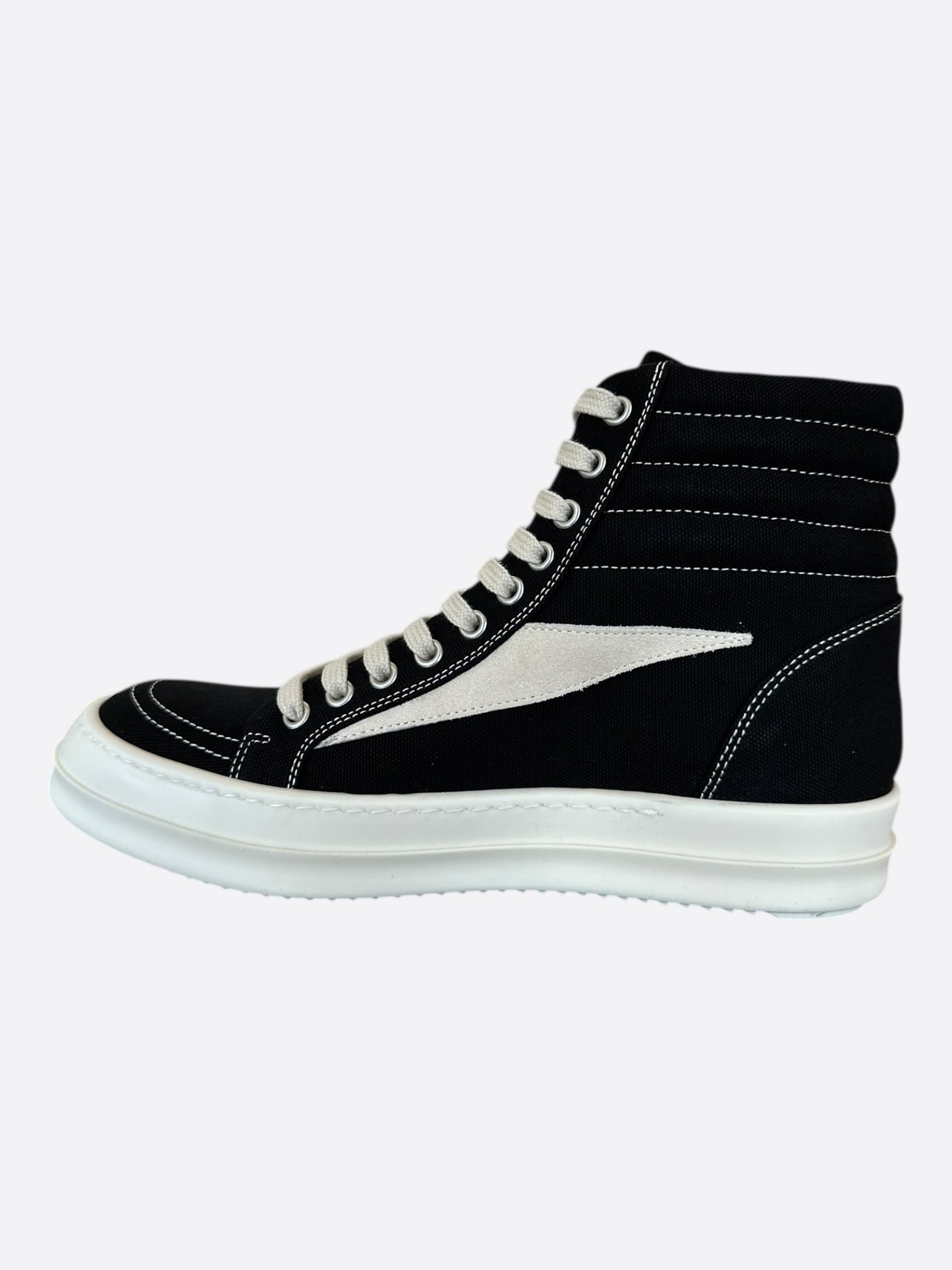 Rick Owens Black & White Vintage Women's High Top Sneakers