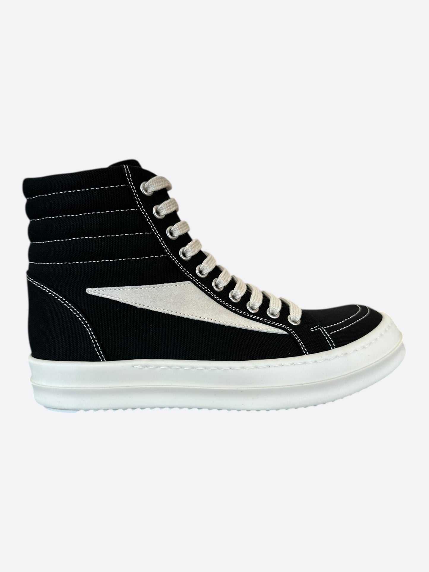 Rick Owens Black & White Vintage Women's High Top Sneakers