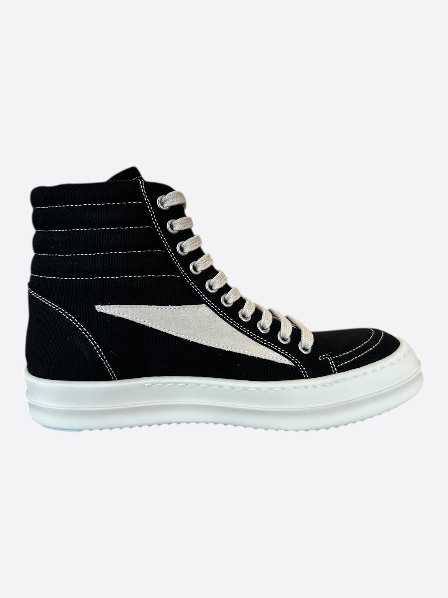 Rick Owens Black & White Vintage Women's High Top Sneakers