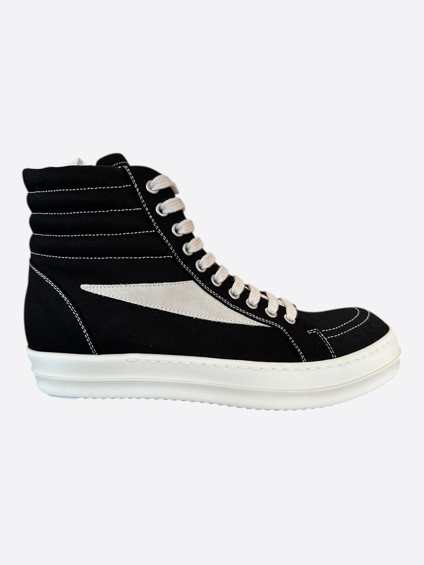 Rick Owens Black & White Vintage High Top Sneakers