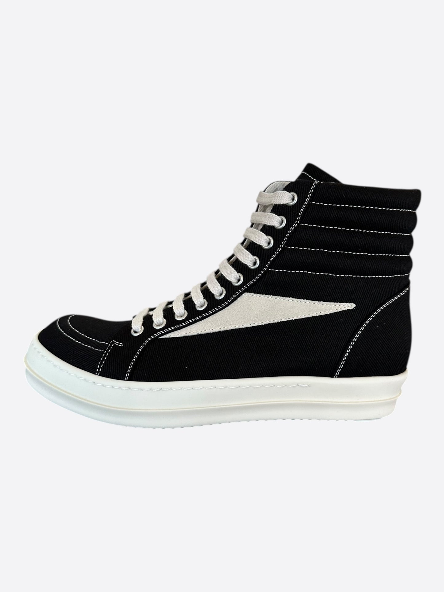 Rick Owens Black & White Vintage High Top Sneakers