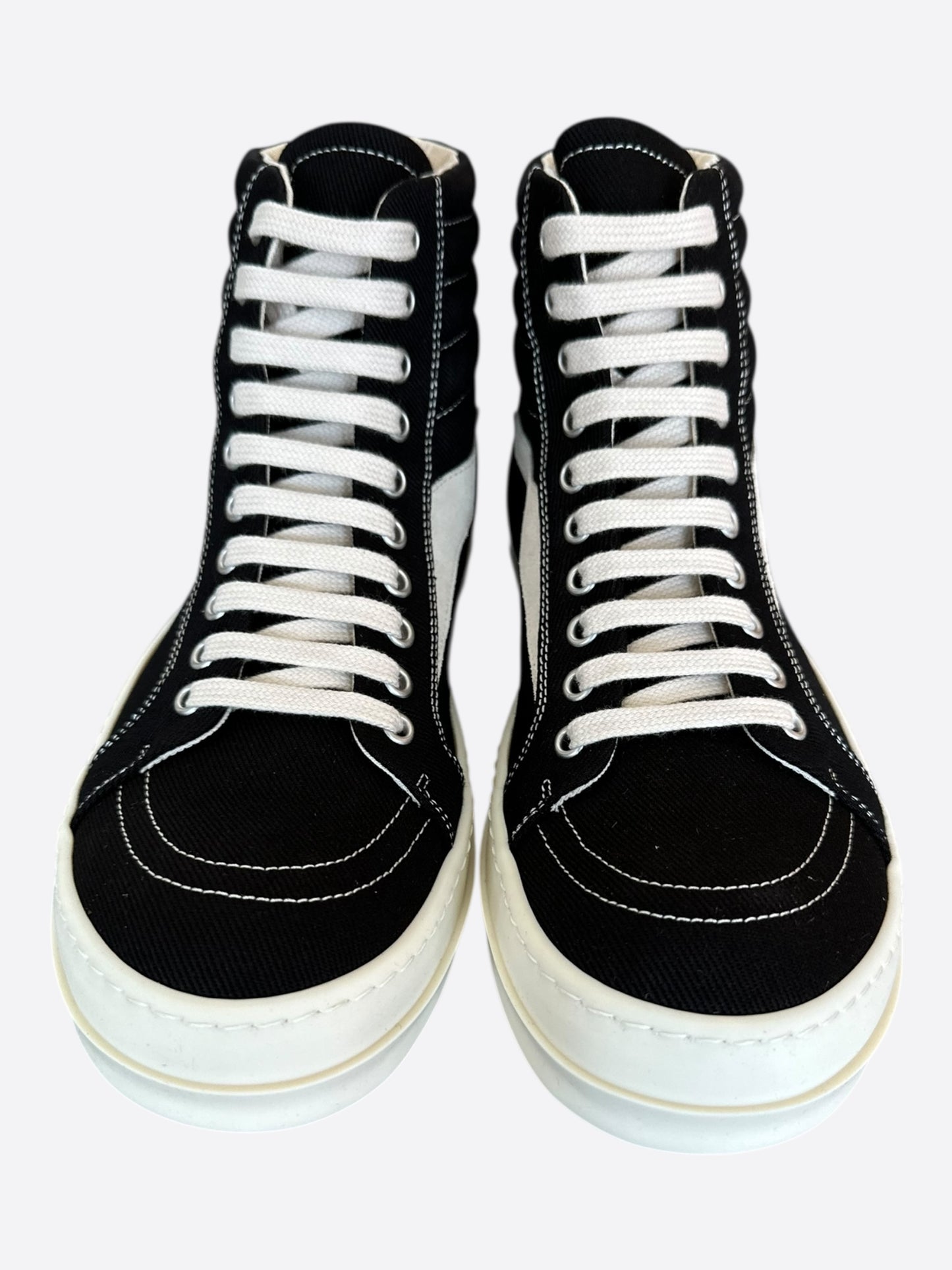 Rick Owens Black & White Vintage High Top Sneakers