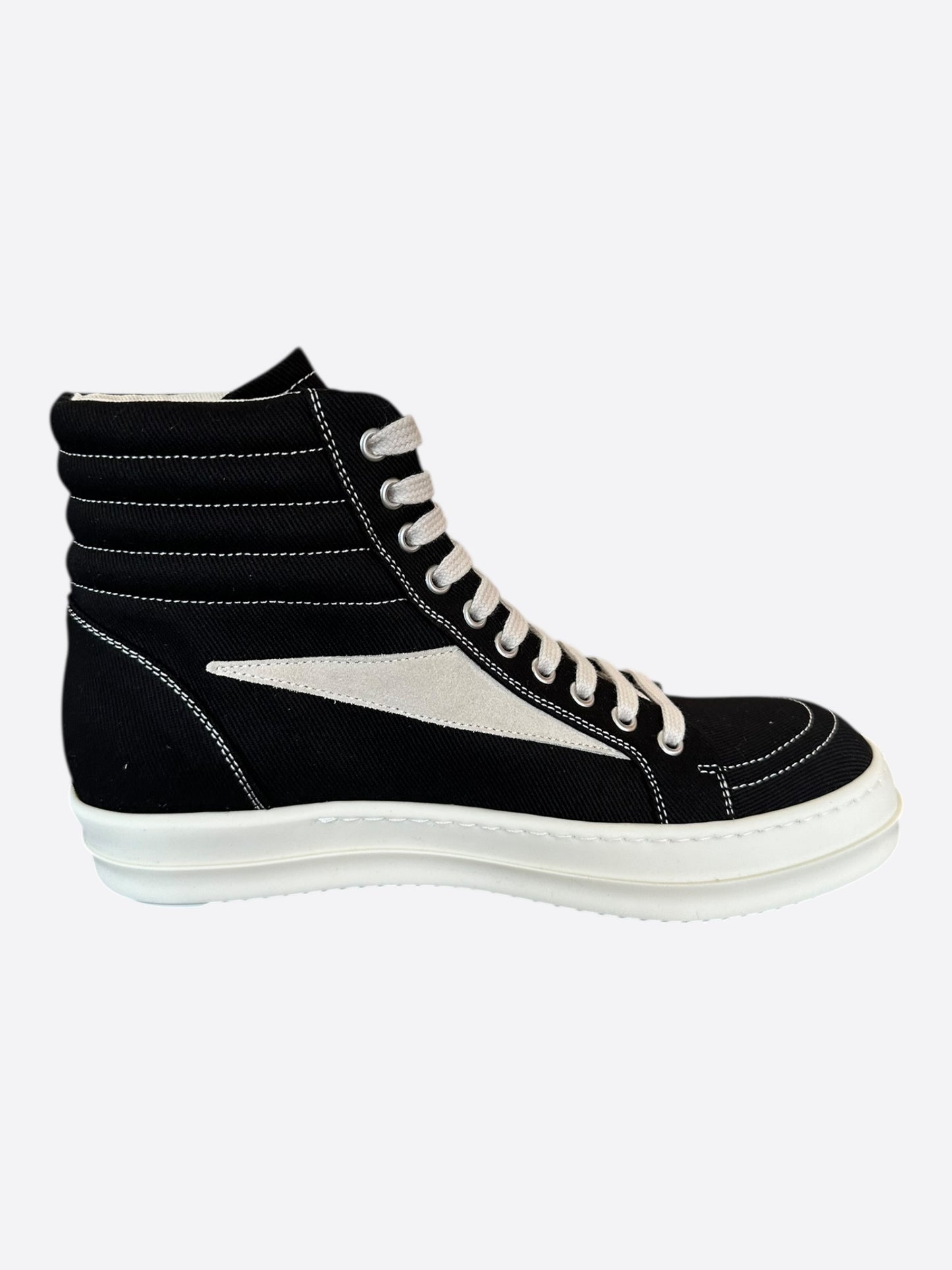 Rick Owens Black & White Vintage High Top Sneakers