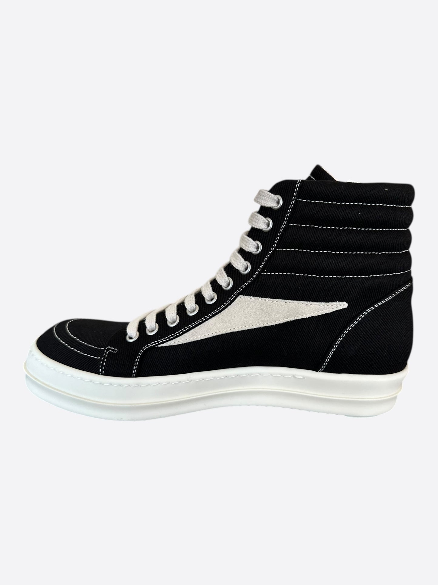 Rick Owens Black & White Vintage High Top Sneakers