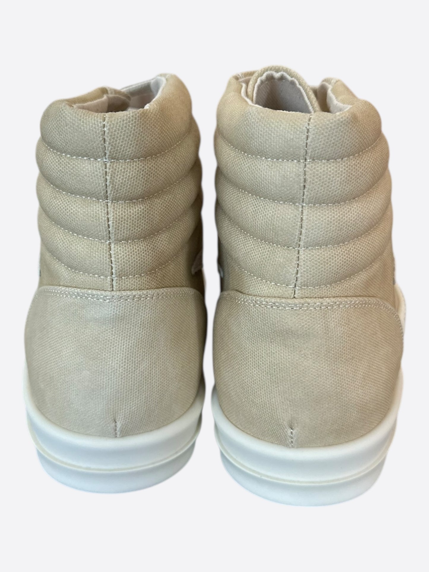 Rick Owens Beige & White Vintage High Top Sneakers