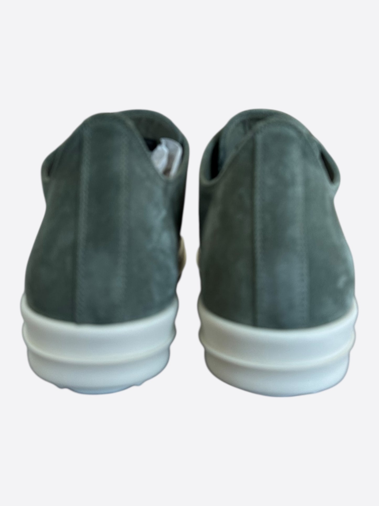 Rick Owens Green & White Low Top Sneakers