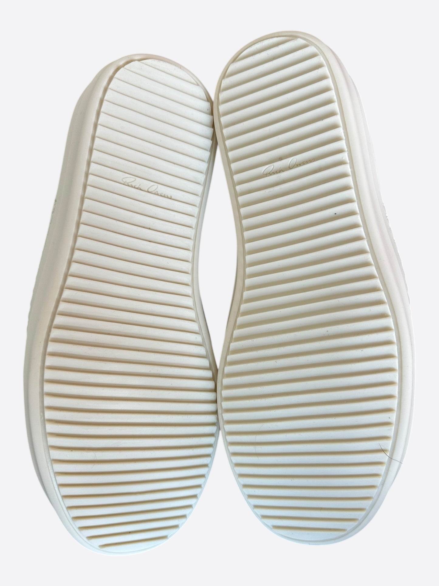 Rick Owens Green & White Low Top Sneakers