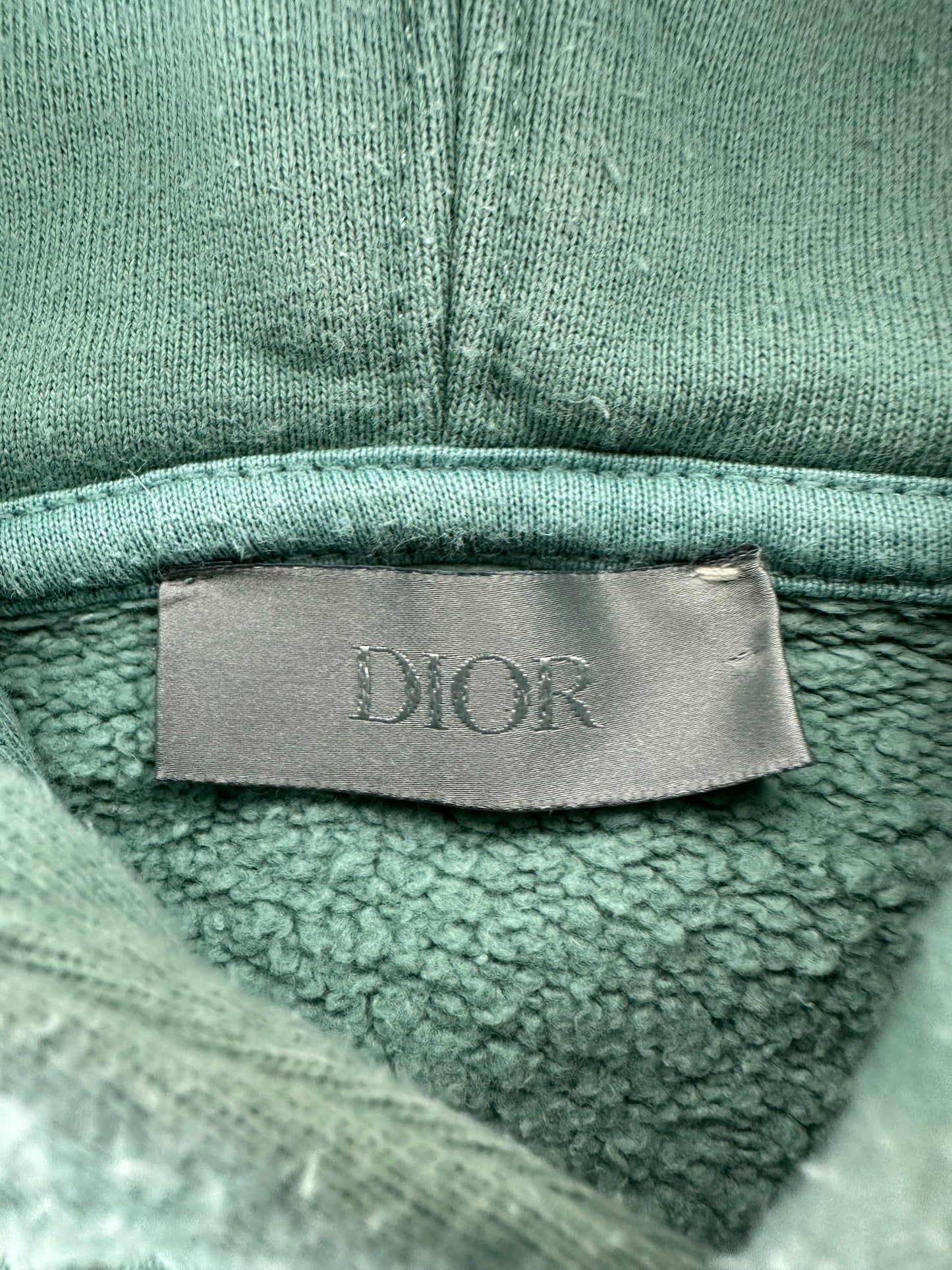 Dior Green & White CD Icon Embroidered Hoodie