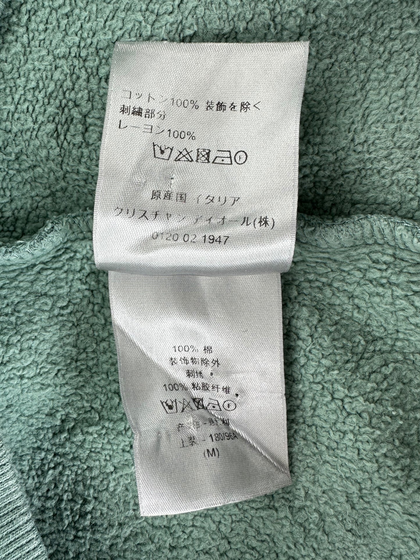 Dior Green & White CD Icon Embroidered Hoodie