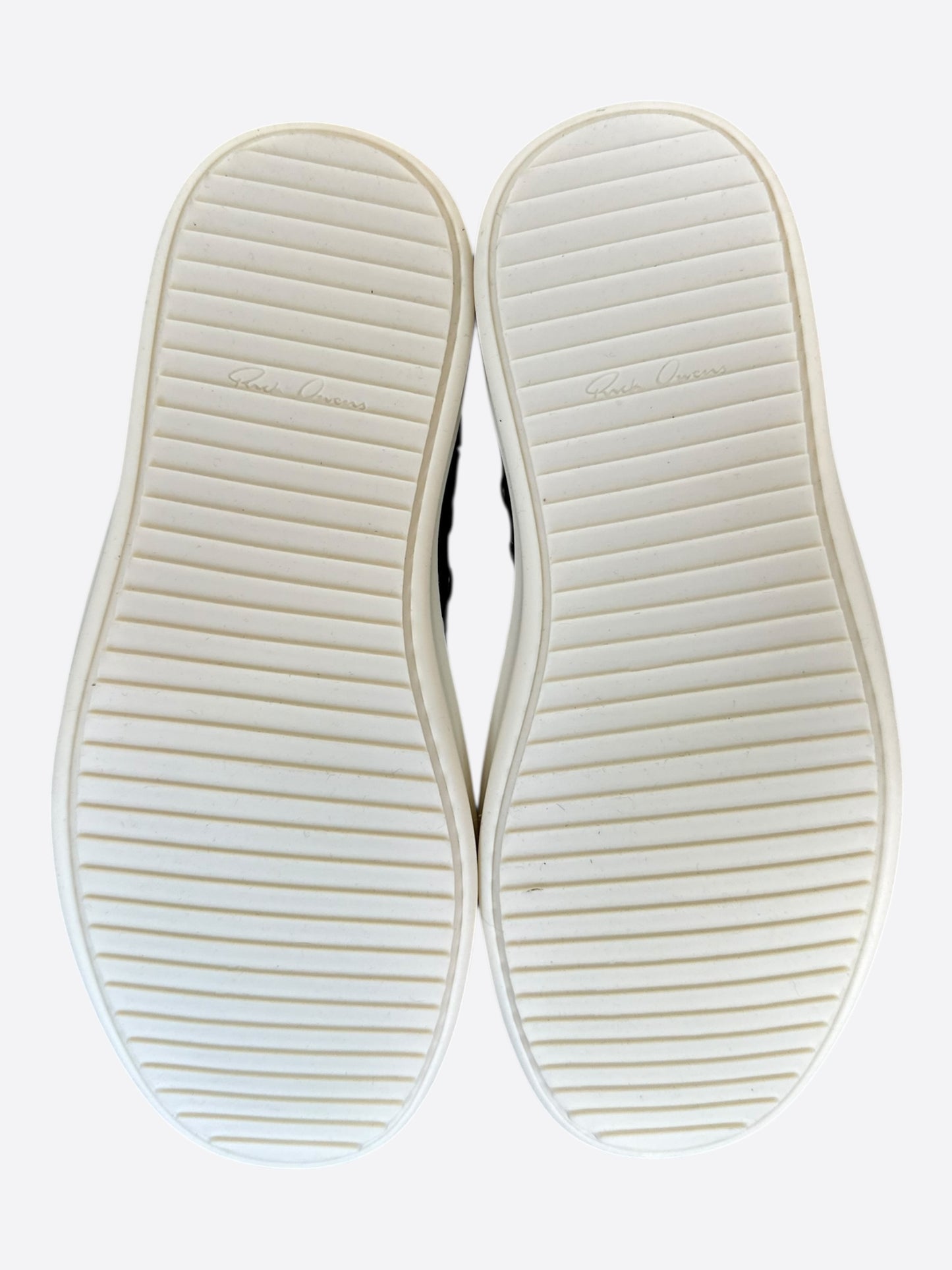 Rick Owens Black & White Leather Women's High Top Sneakers