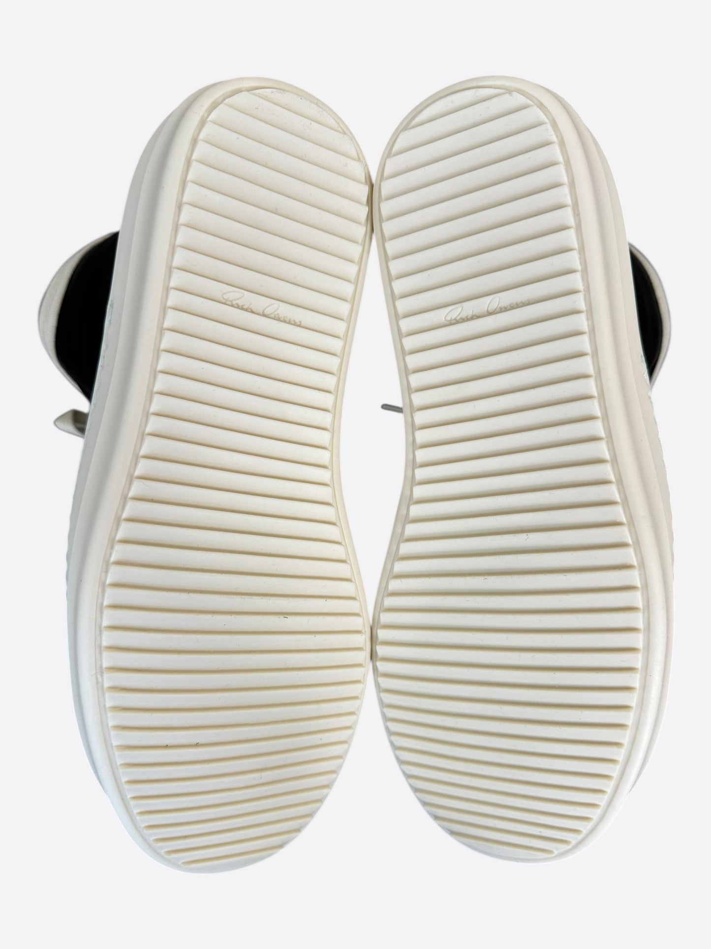Rick Owens Black & White Leather High Top Sneakers