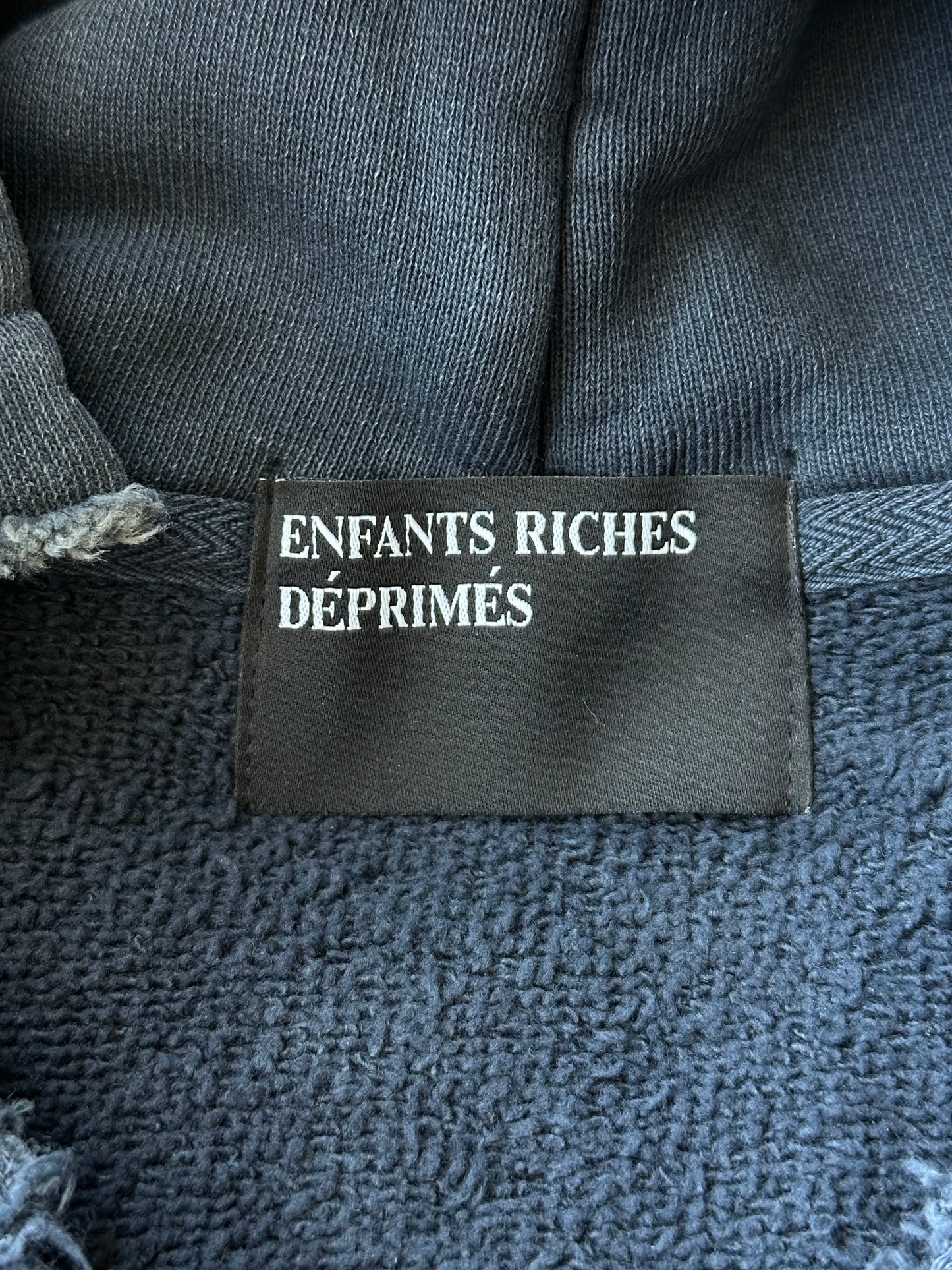 Enfants Riches Deprimes Faded Black & White Classic Logo Hoodie