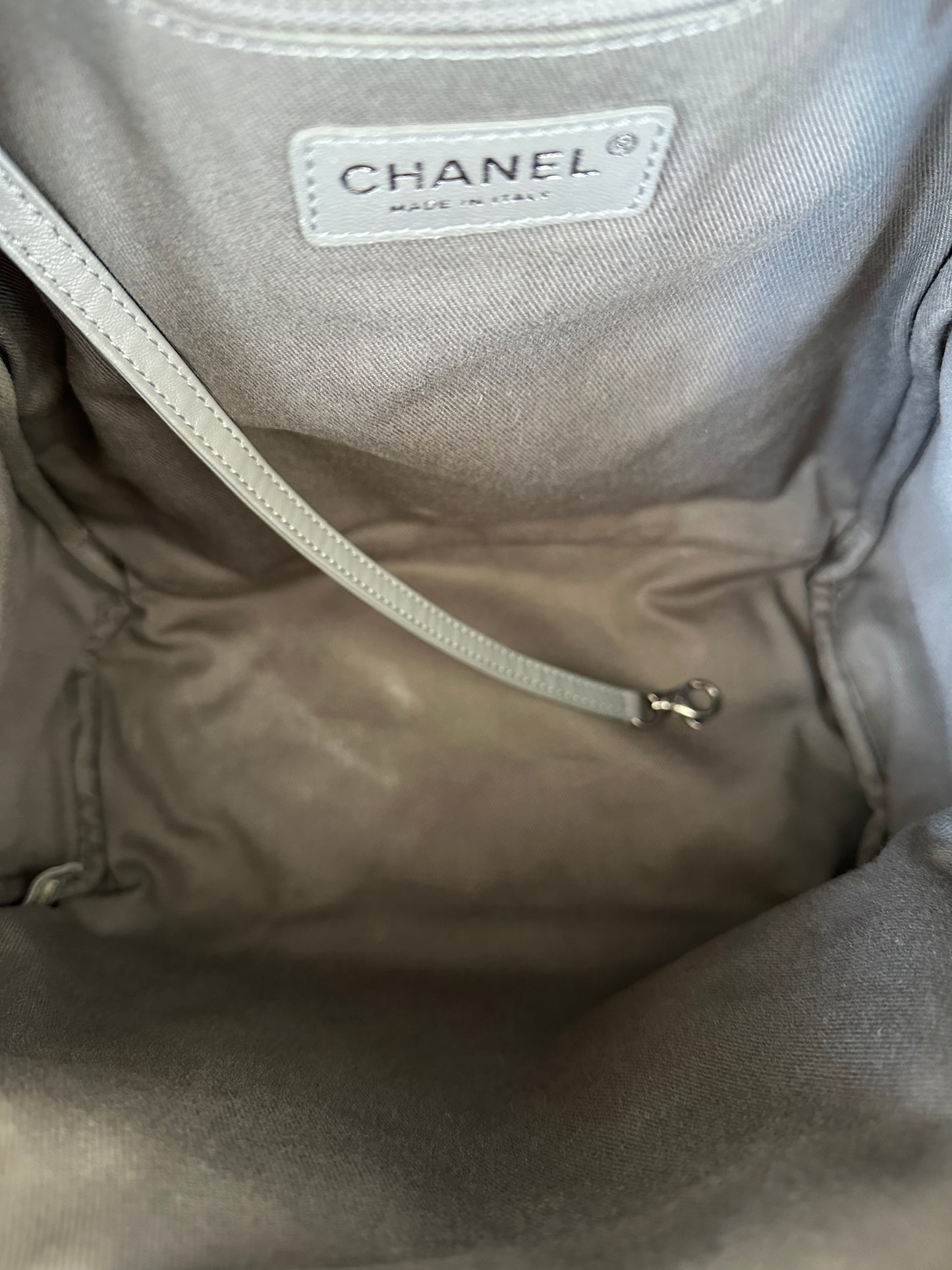 Chanel Grey & Beige Graffiti Backpack