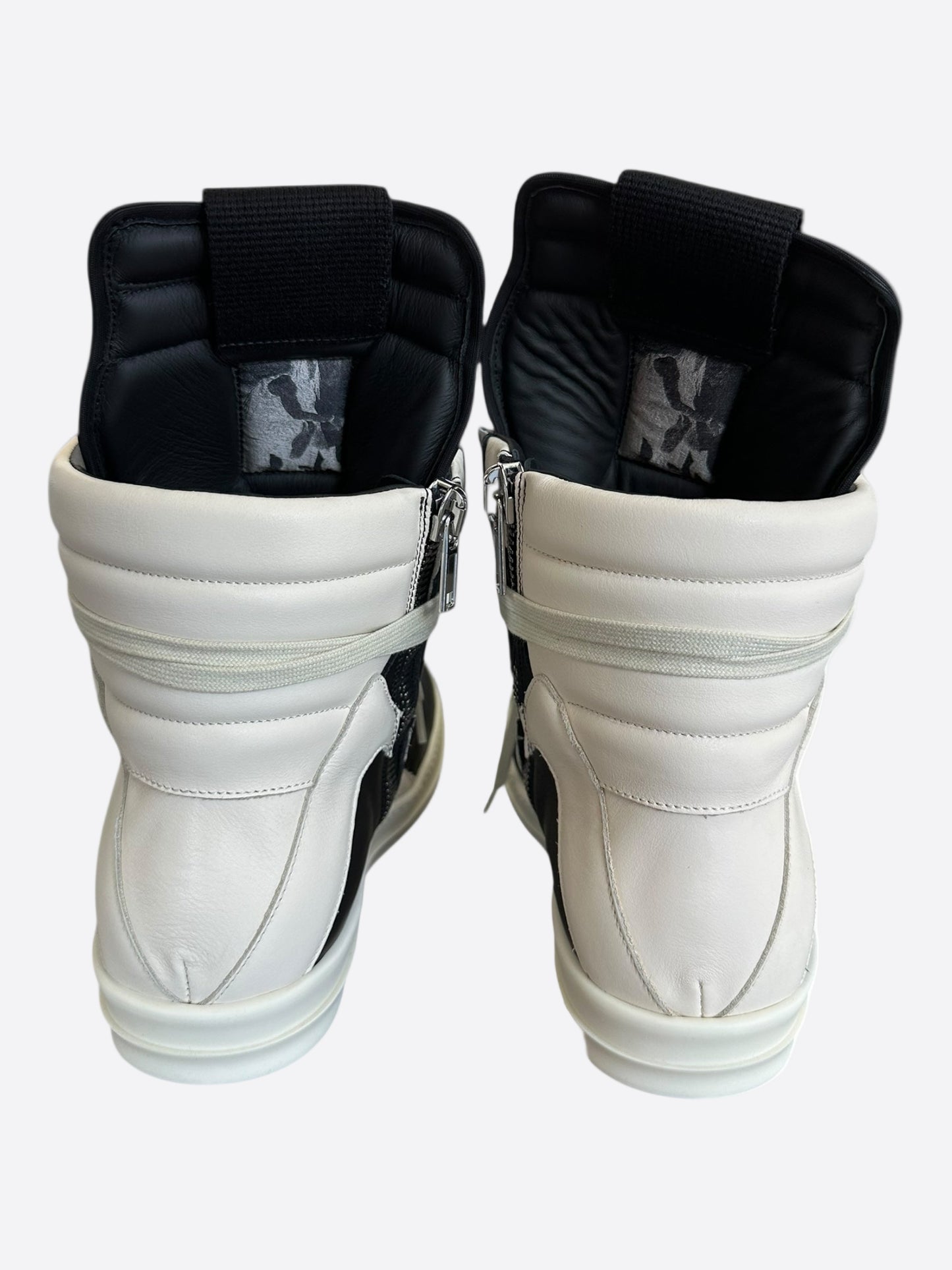 Rick Owens Black & White Leather Geobaskets