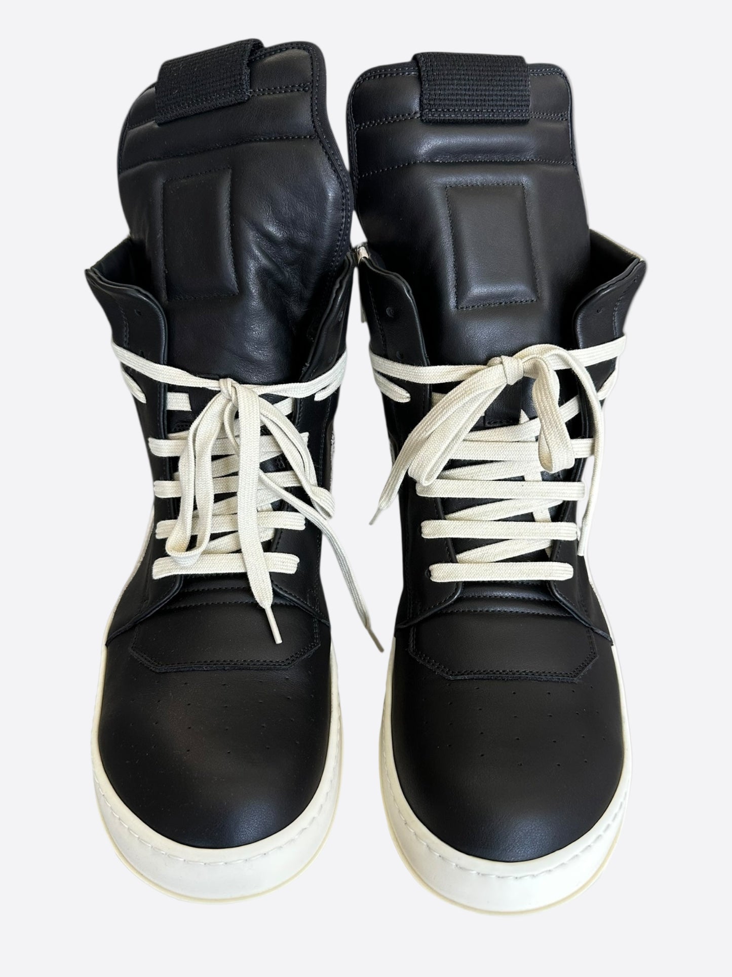 Rick Owens Black & White Leather Geobaskets