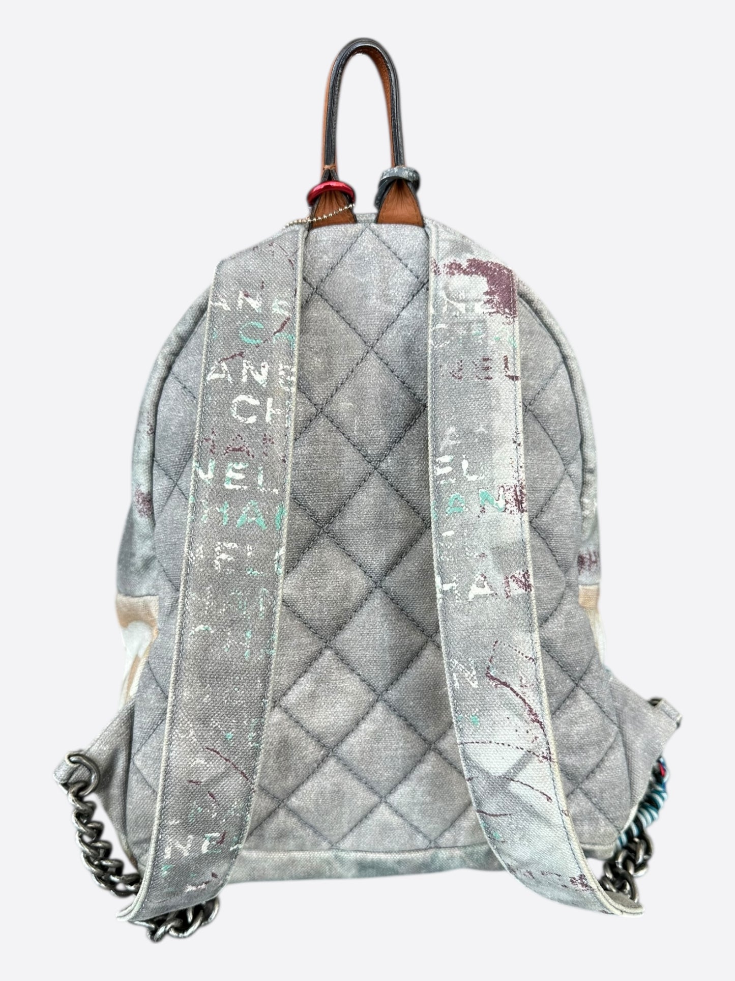 Chanel Grey & Beige Graffiti Backpack
