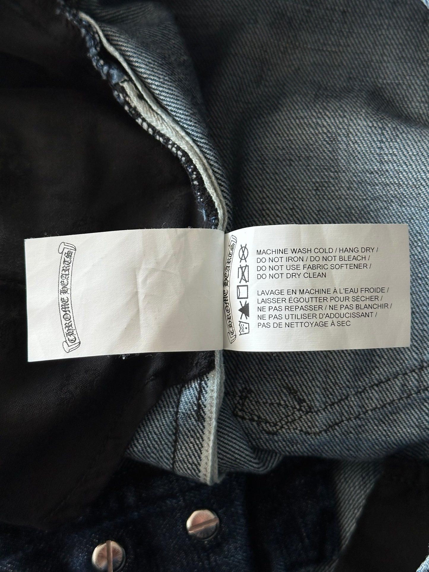Chrome Hearts Blue Denim Cross Patch Jeans