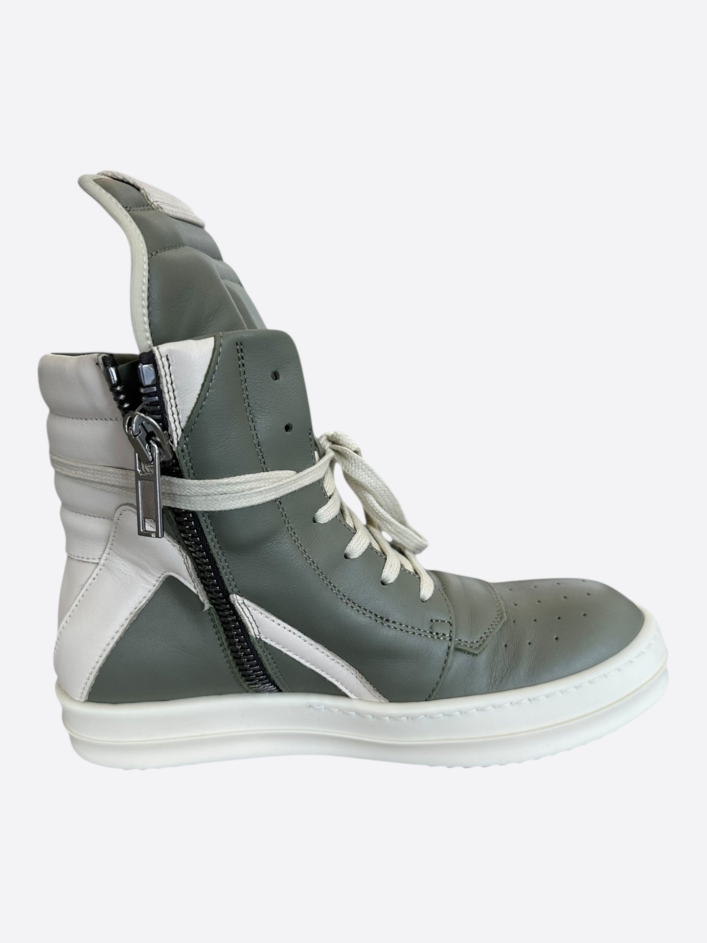 Rick Owens Green & White Women's Geobaskets