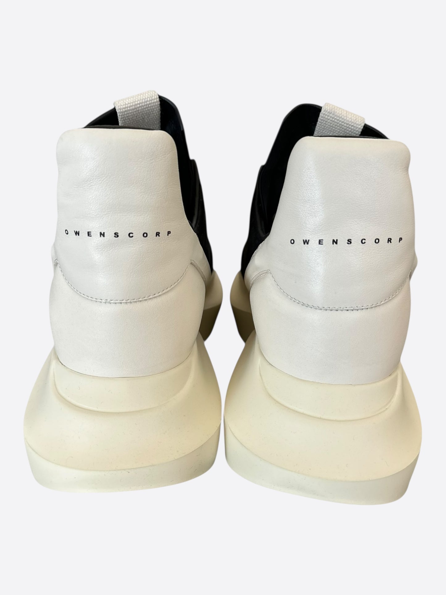 Rick Owens Black & White Leather Geth Runner Sneakers