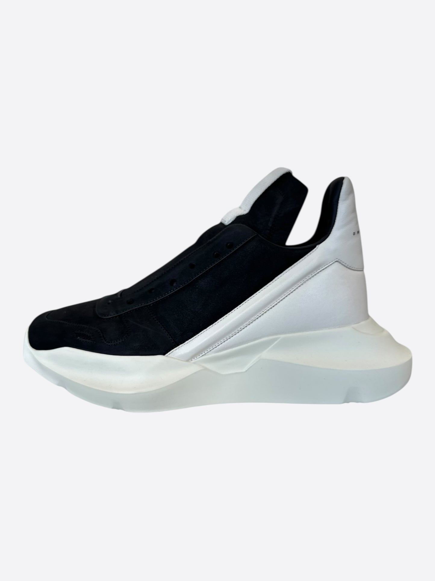 Rick Owens Black & White Leather Geth Runner Sneakers