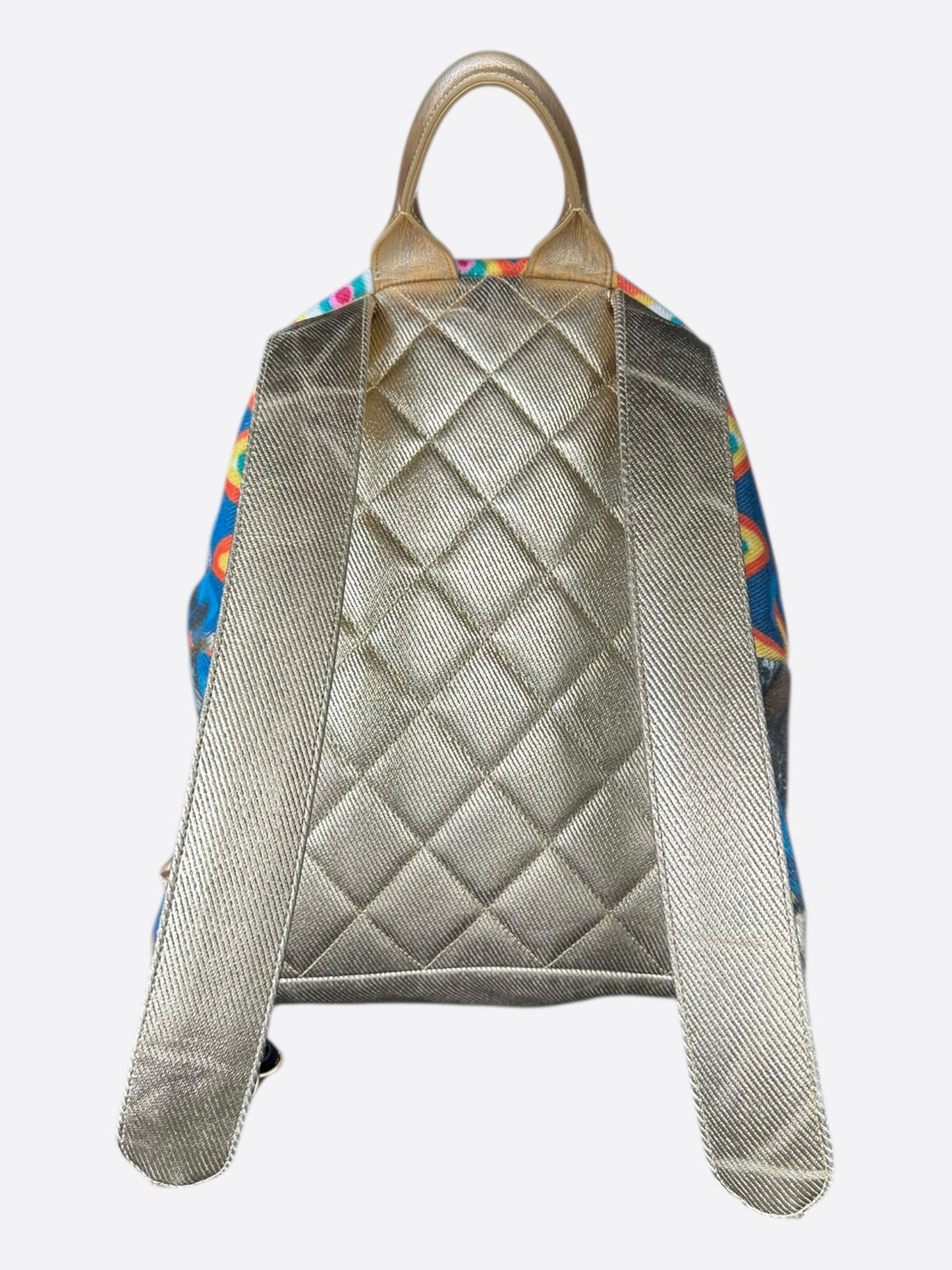 Chanel Gold Graffiti Print Backpack