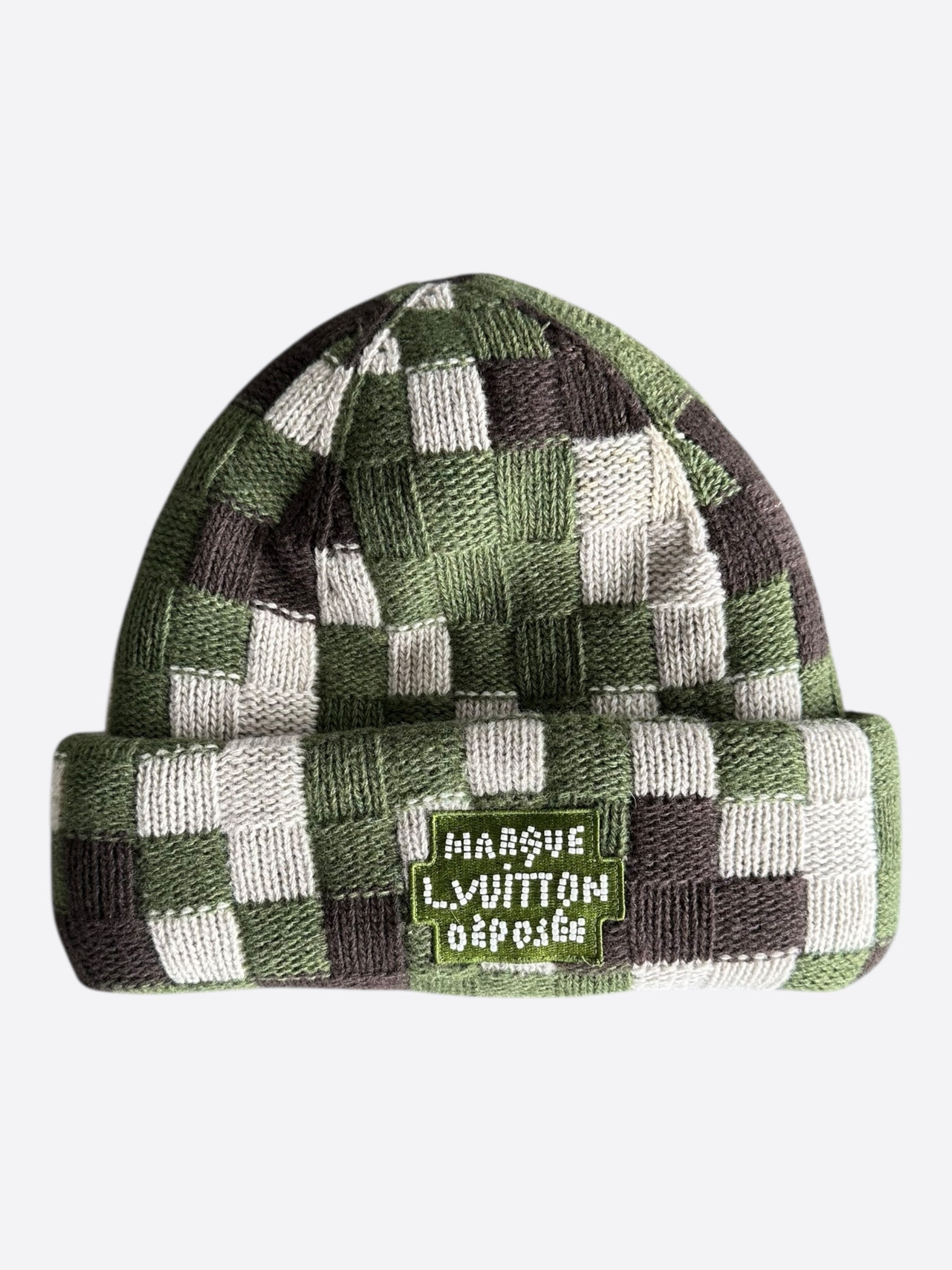 Louis Vuitton Damoflage Cap Cotton Green Louis Vuitton Green Damoflage Beanie – Savonches main image 2