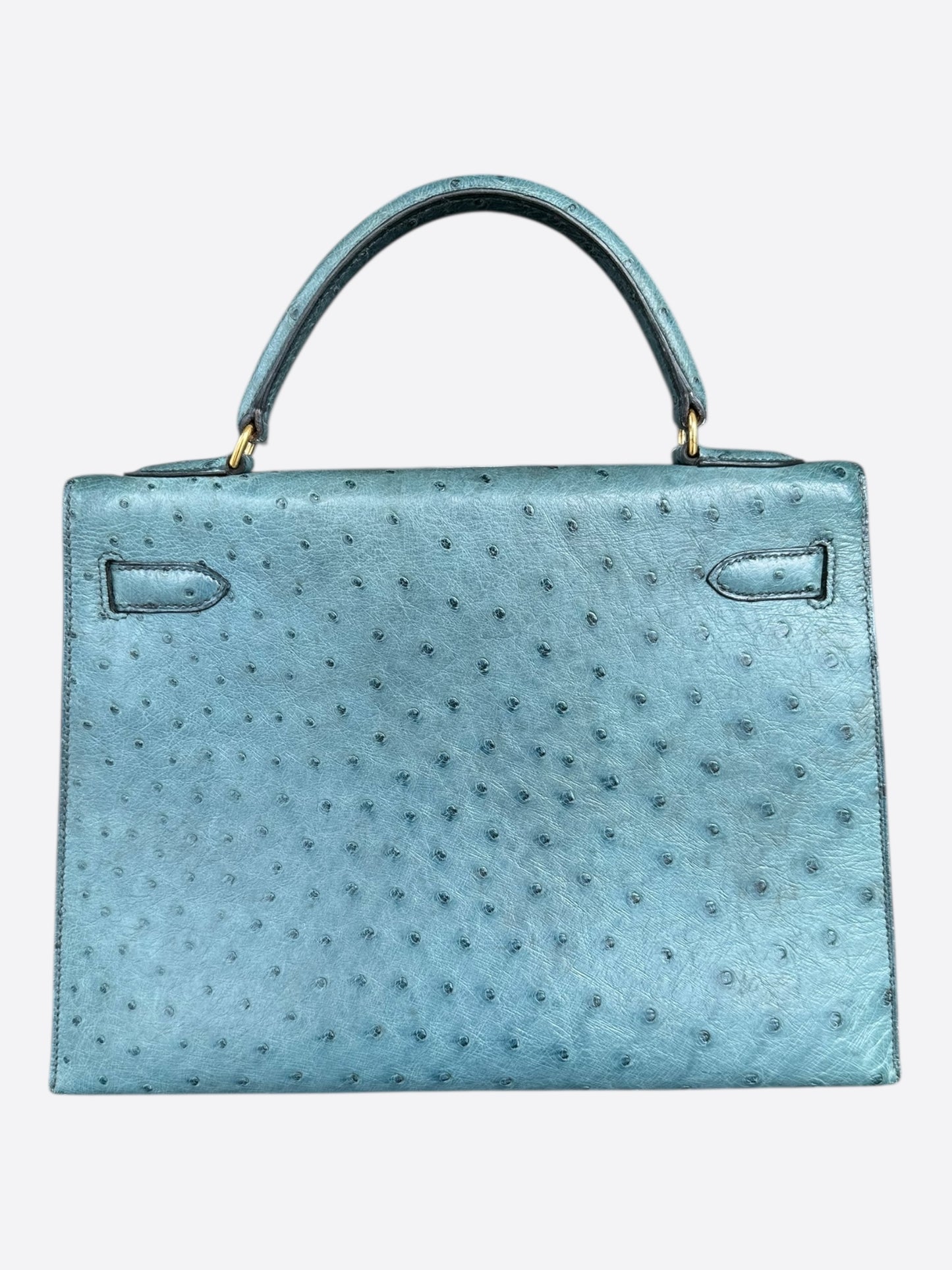 Hermes Blue Ostrich Kelly 32