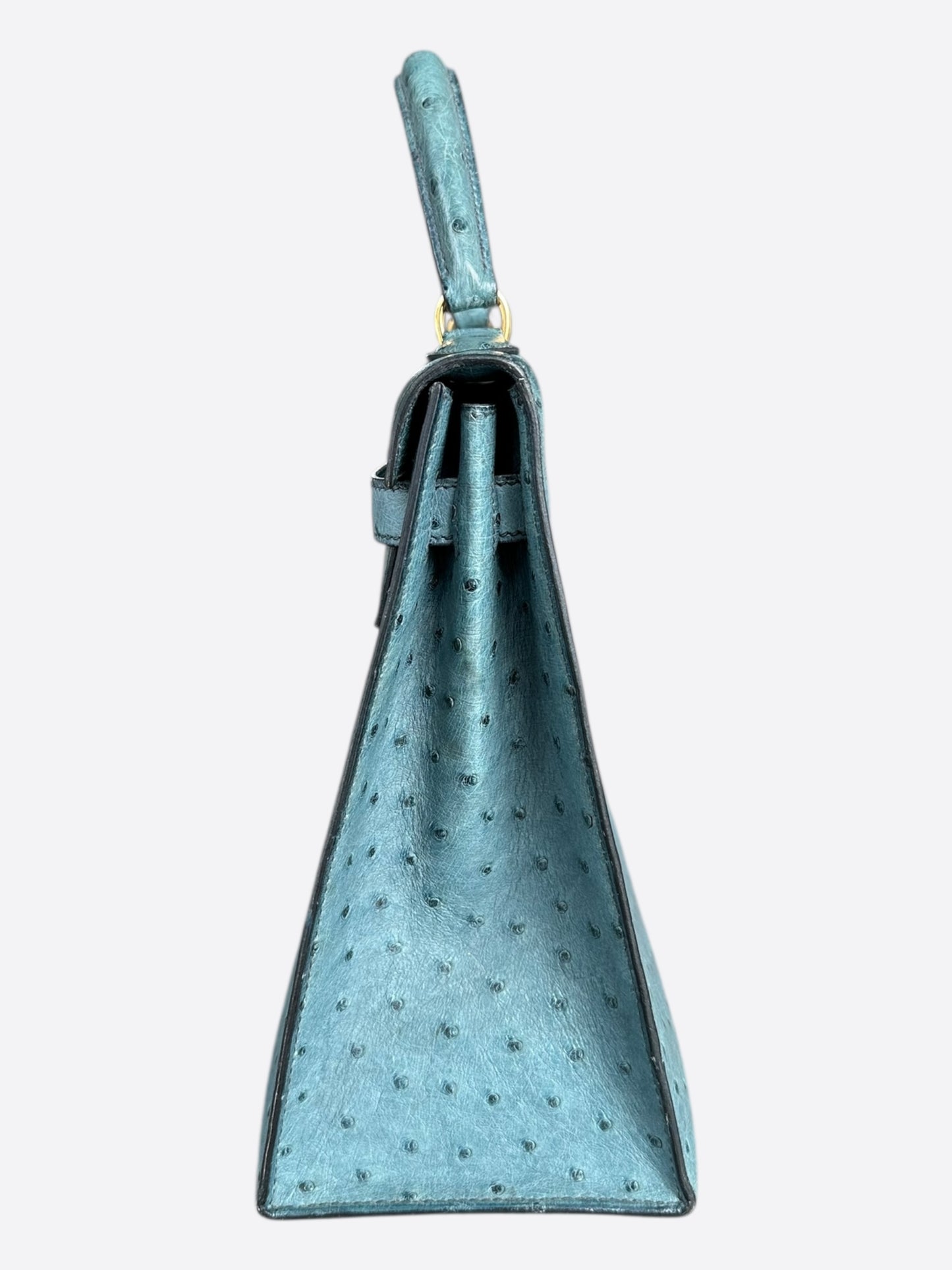 Hermes Blue Ostrich Kelly 32