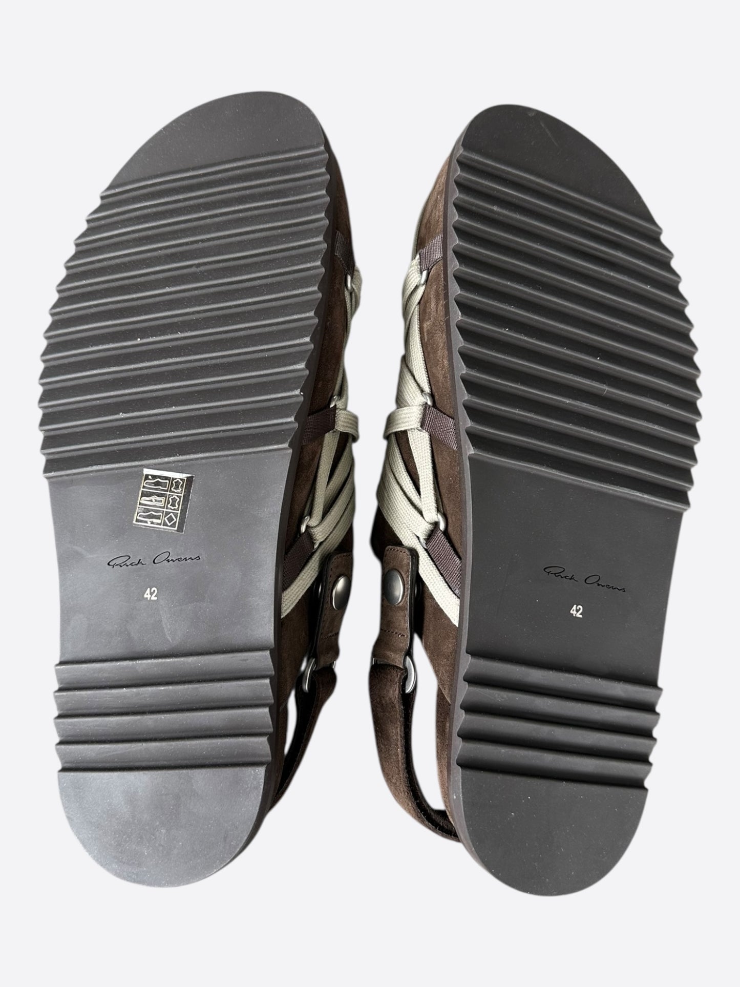Rick Owens Brown Rope Sandals