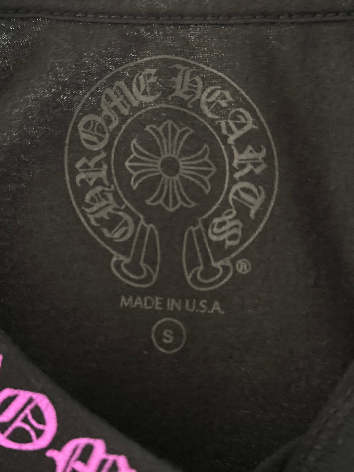 Chrome Hearts Black & Pink Neck Logo Longsleeve T-Shirt