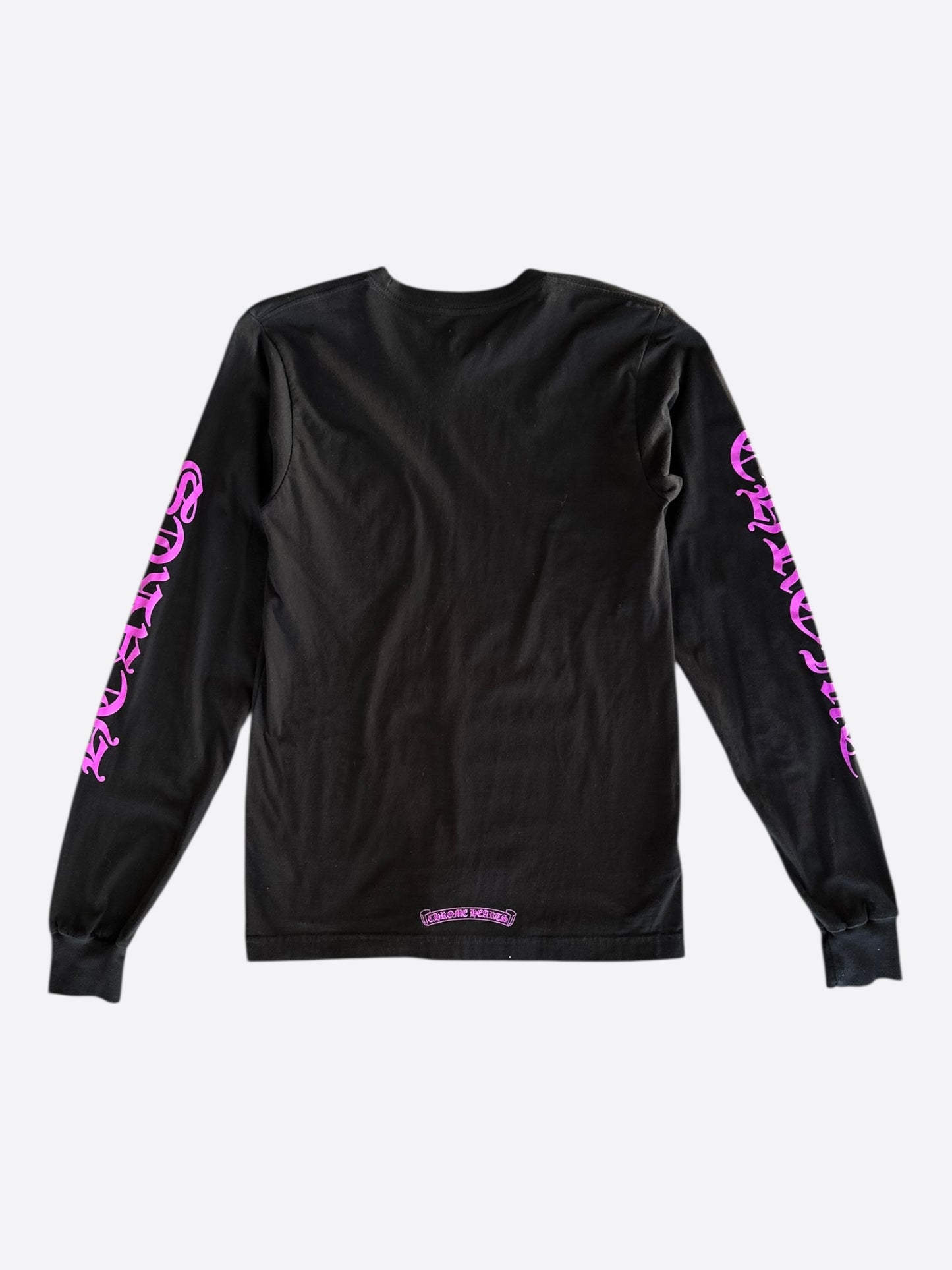 Chrome Hearts Black & Pink Neck Logo Longsleeve T-Shirt