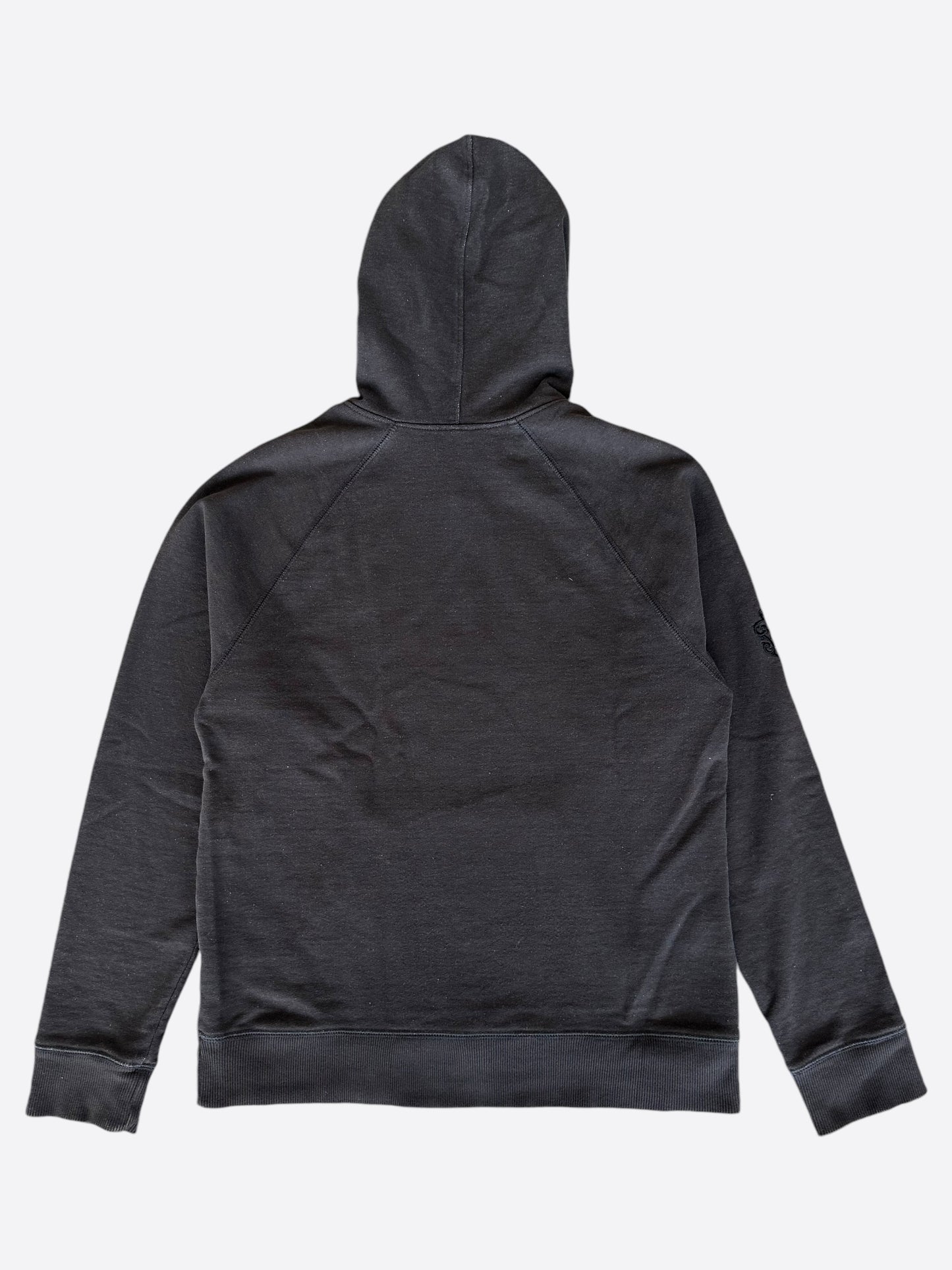 Chrome Hearts Washed Black Embroidered Logo Hoodie