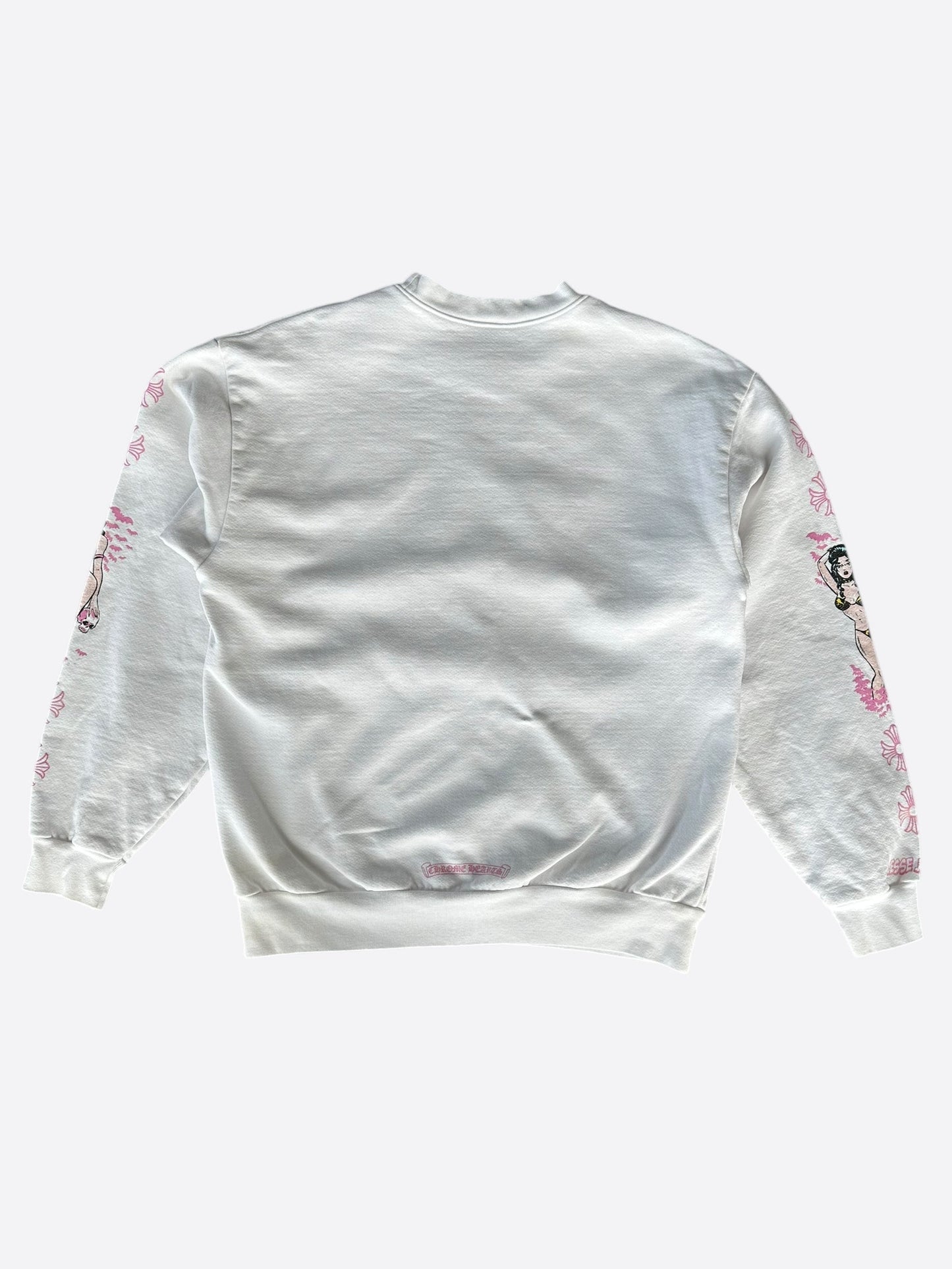 Chrome Hearts White & Pink Deadly Doll Sweater