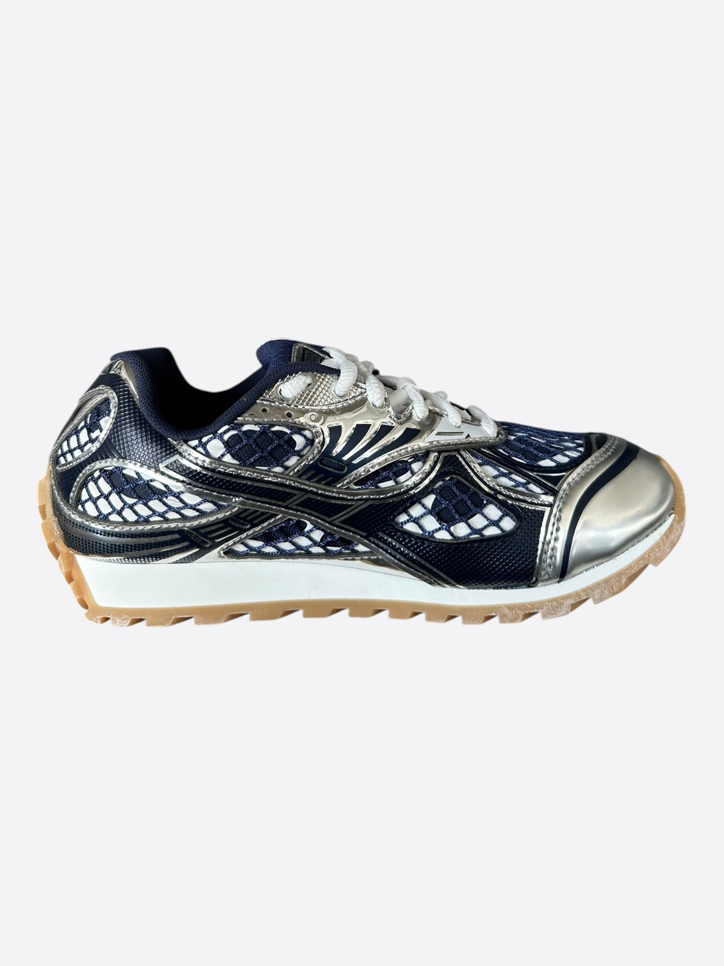 Bottega Veneta Blue & Silver Orbit Sneakers