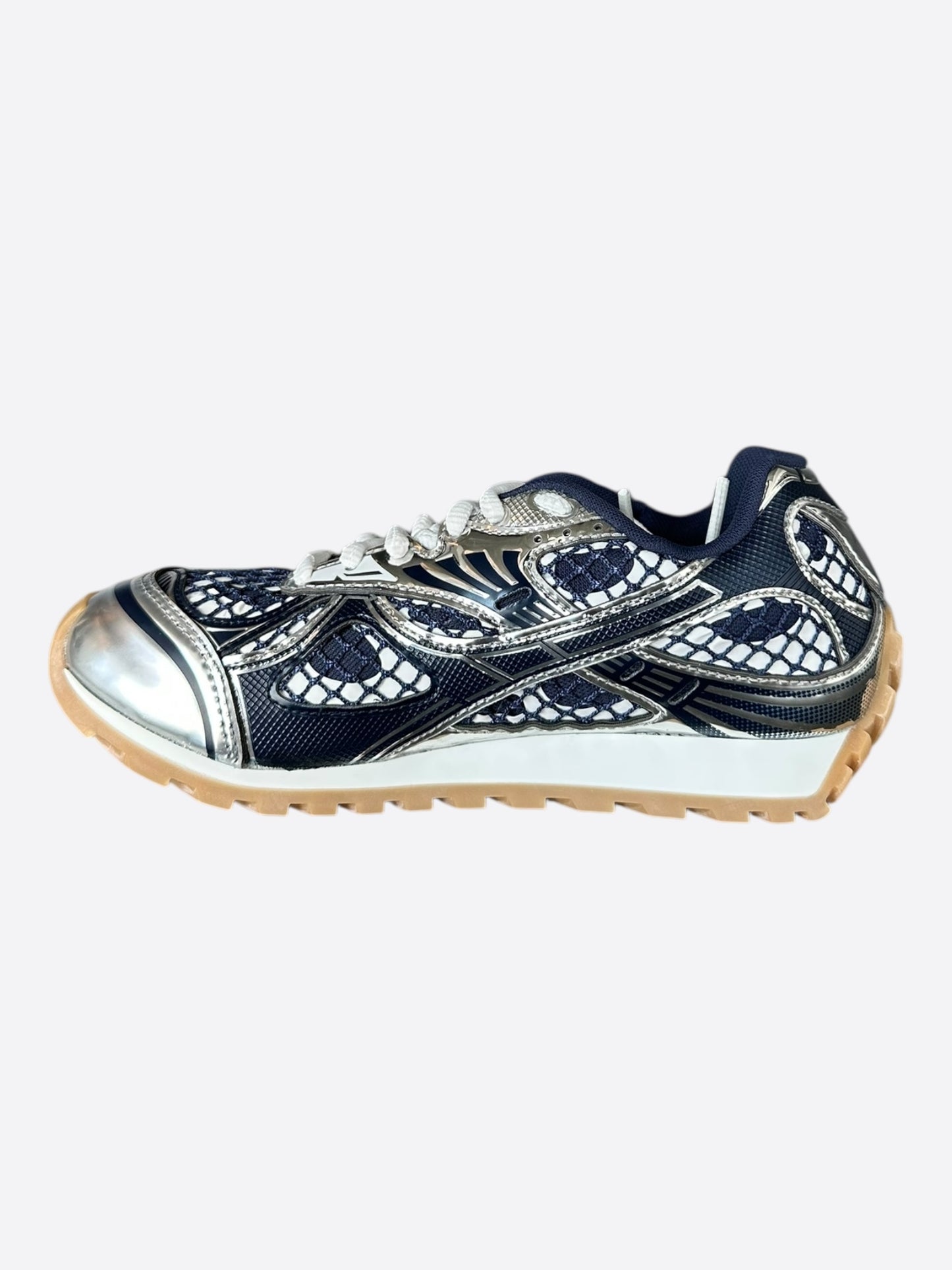 Bottega Veneta Blue & Silver Orbit Sneakers