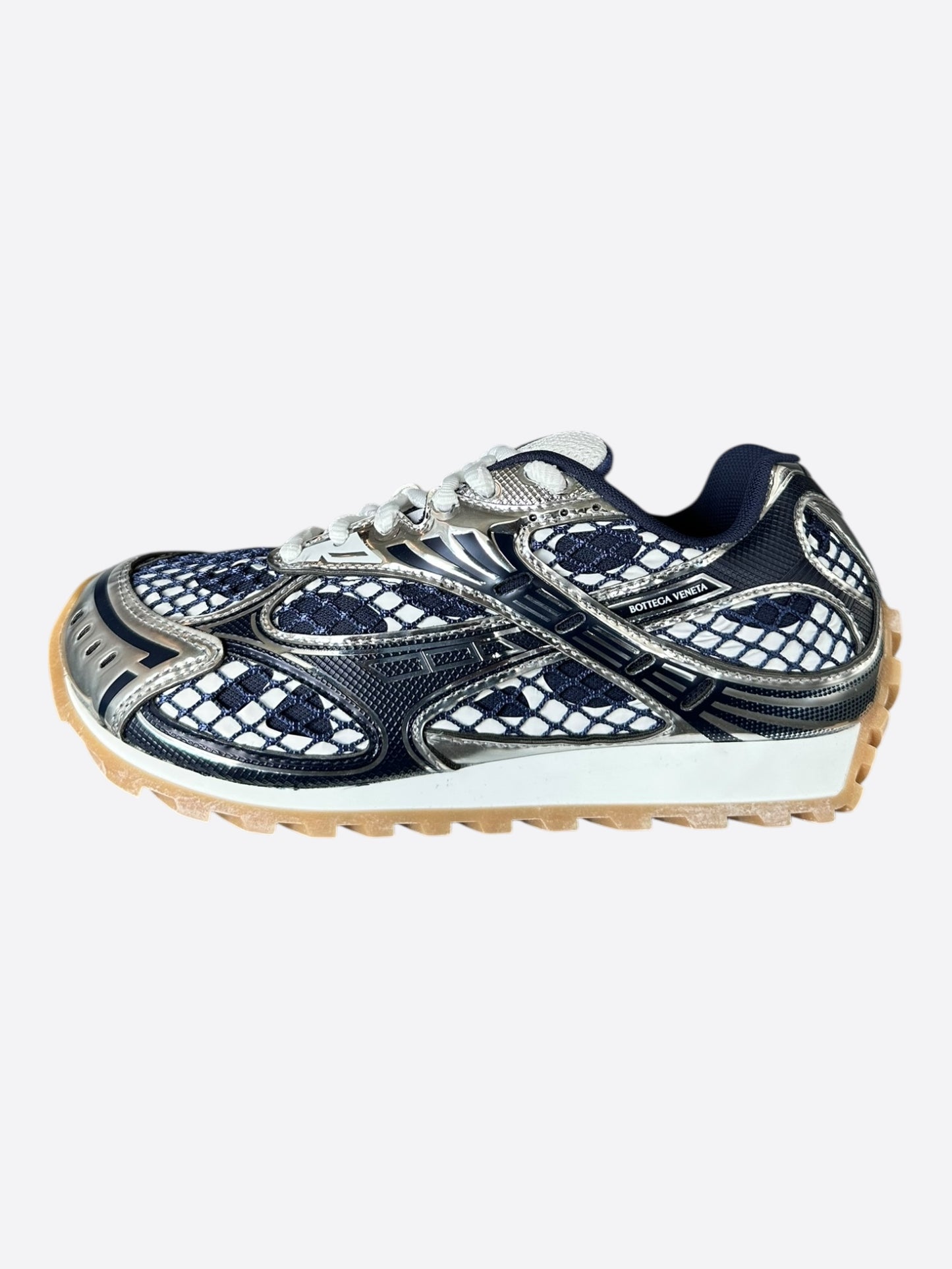 Bottega Veneta Blue & Silver Orbit Sneakers