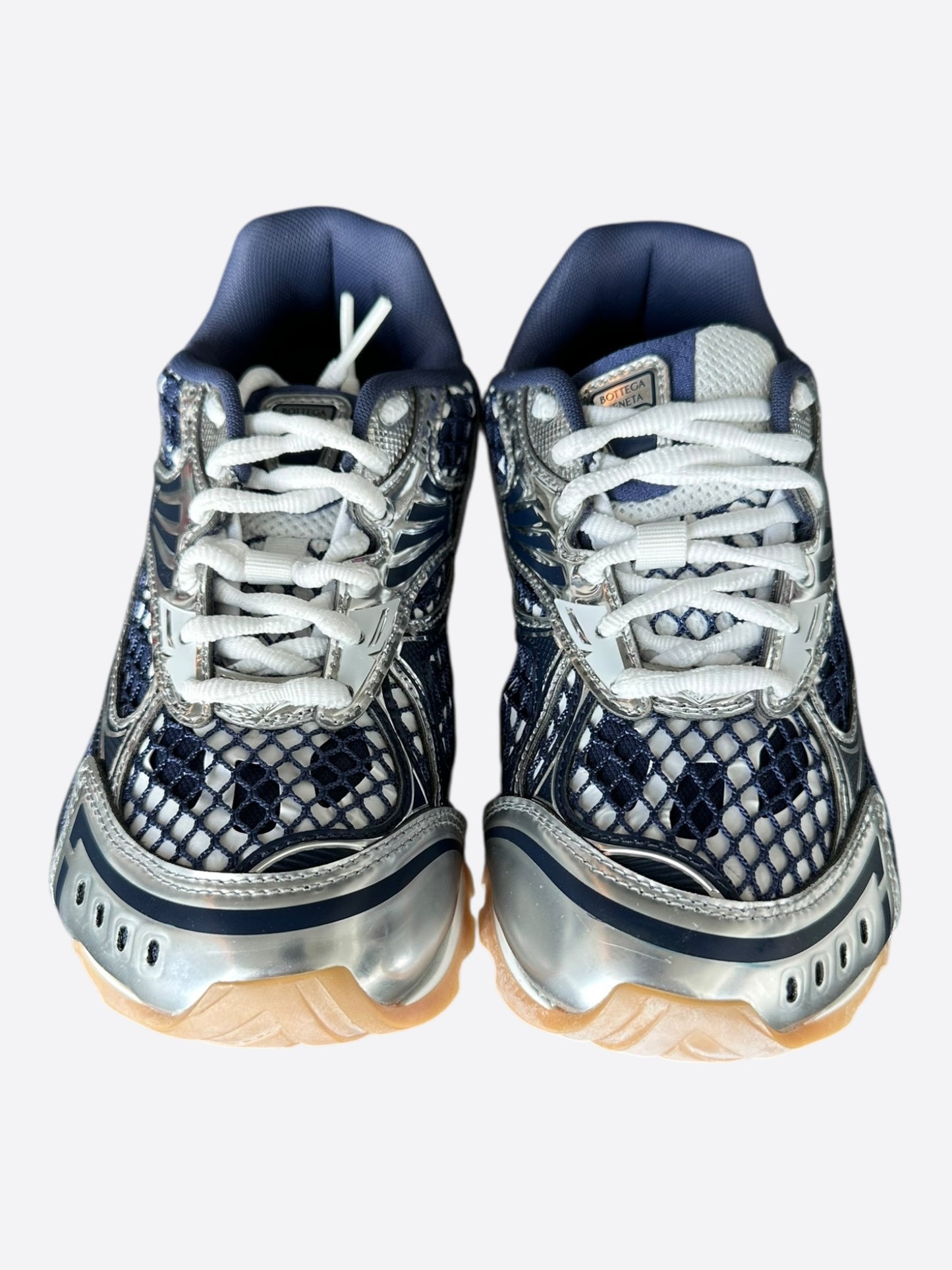 Bottega Veneta Blue & Silver Orbit Sneakers