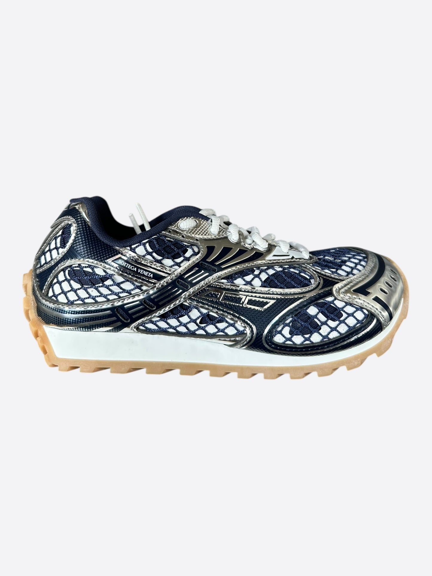 Bottega Veneta Blue & Silver Orbit Sneakers