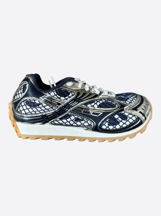 Bottega Veneta Blue & Silver Orbit Sneakers