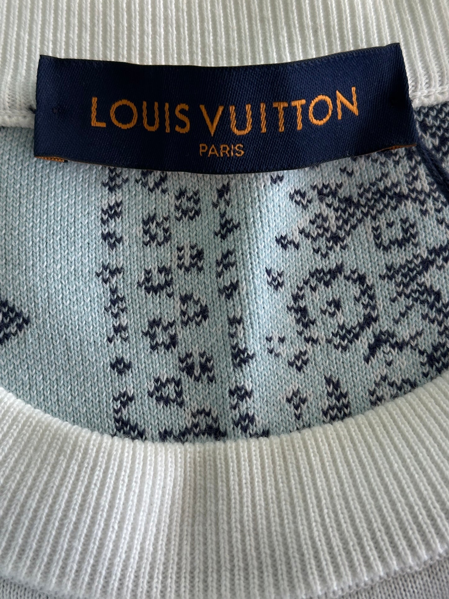Louis Vuitton Blue & White Monogram Bandana Sweater