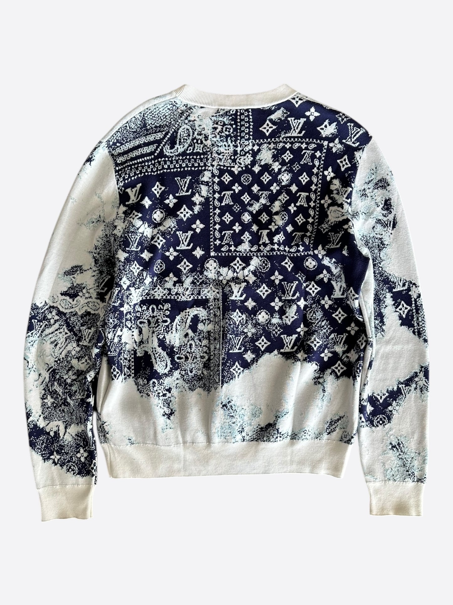 Louis Vuitton Blue & White Monogram Bandana Sweater